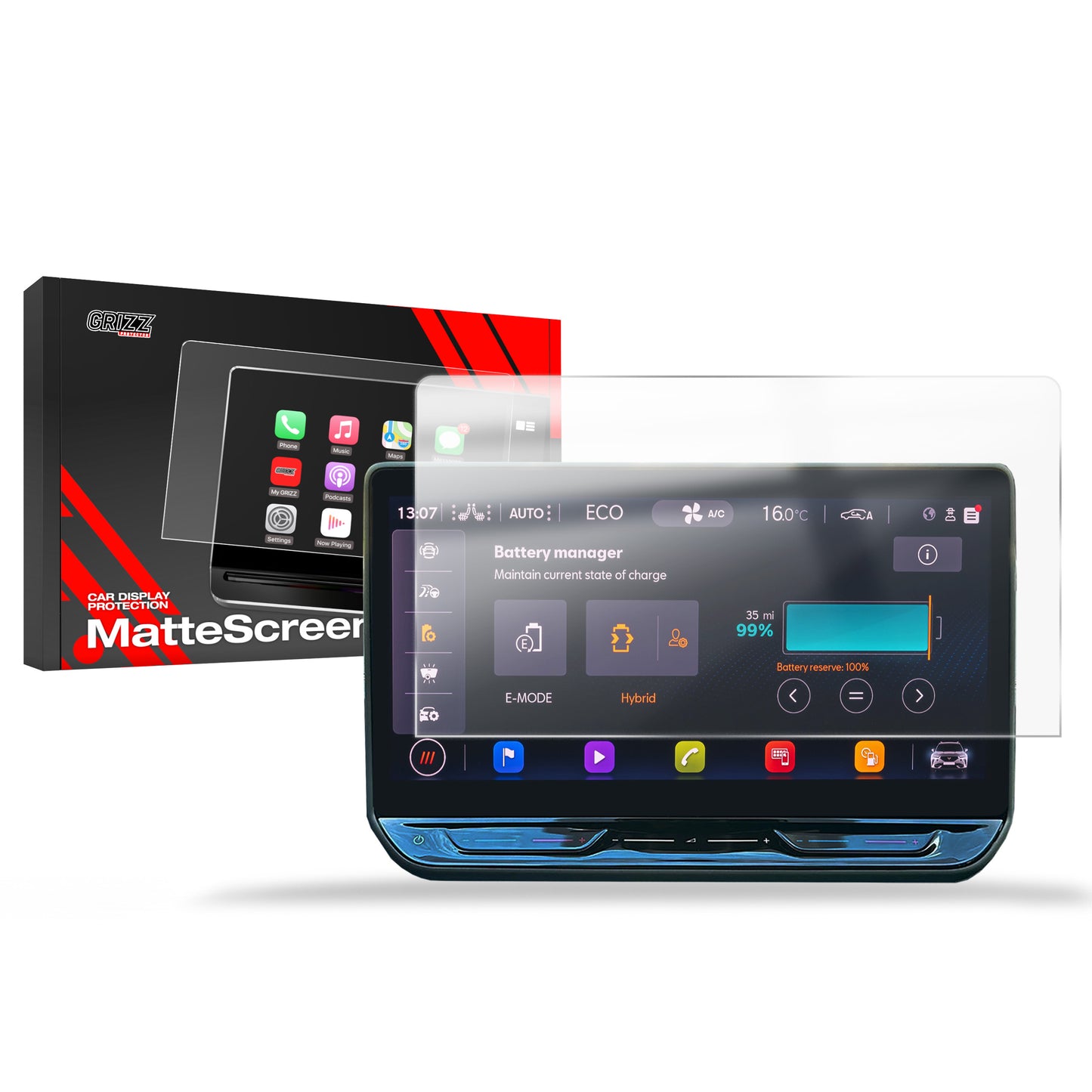 Anti-fingerprint screen film Cupra Leon 12.9" (2024-2025) Matte Grizz