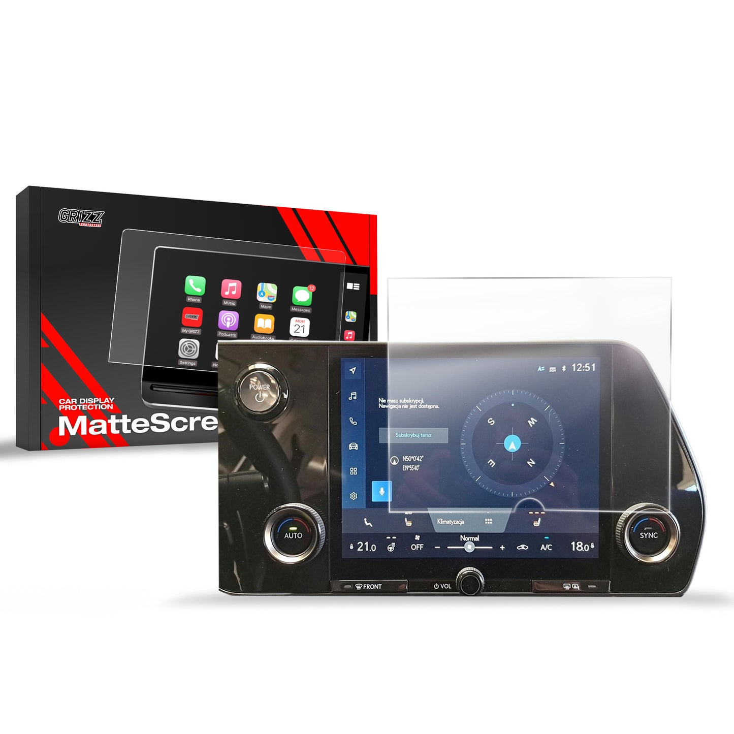 Anti-fingerprint screen film Lexus NX 2 9,8" (2021-2025) Matte Grizz