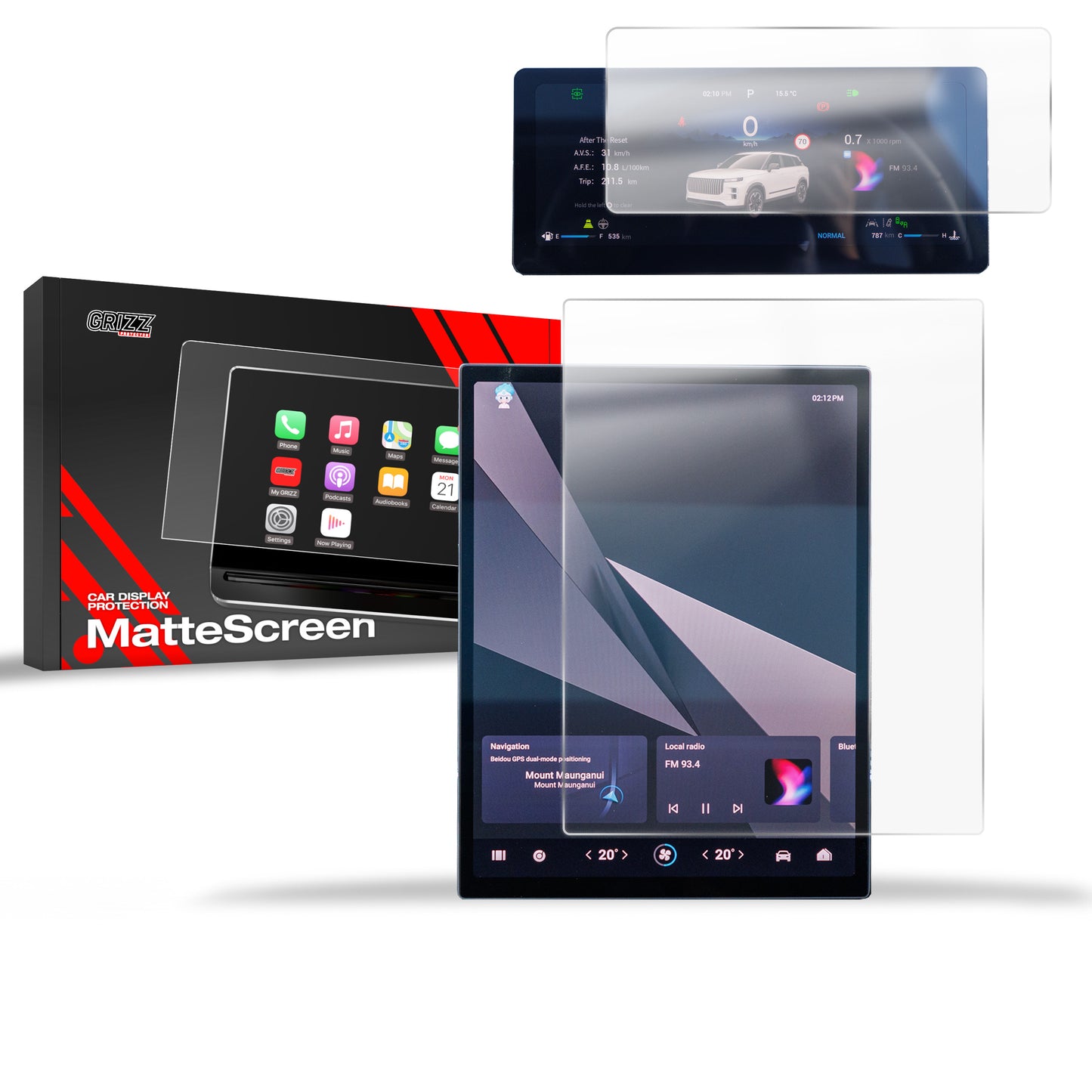 Anti-fingerprint screen film Jaecoo J7 EX+ 14,8" (2024-2025) Matte Grizz 2in1