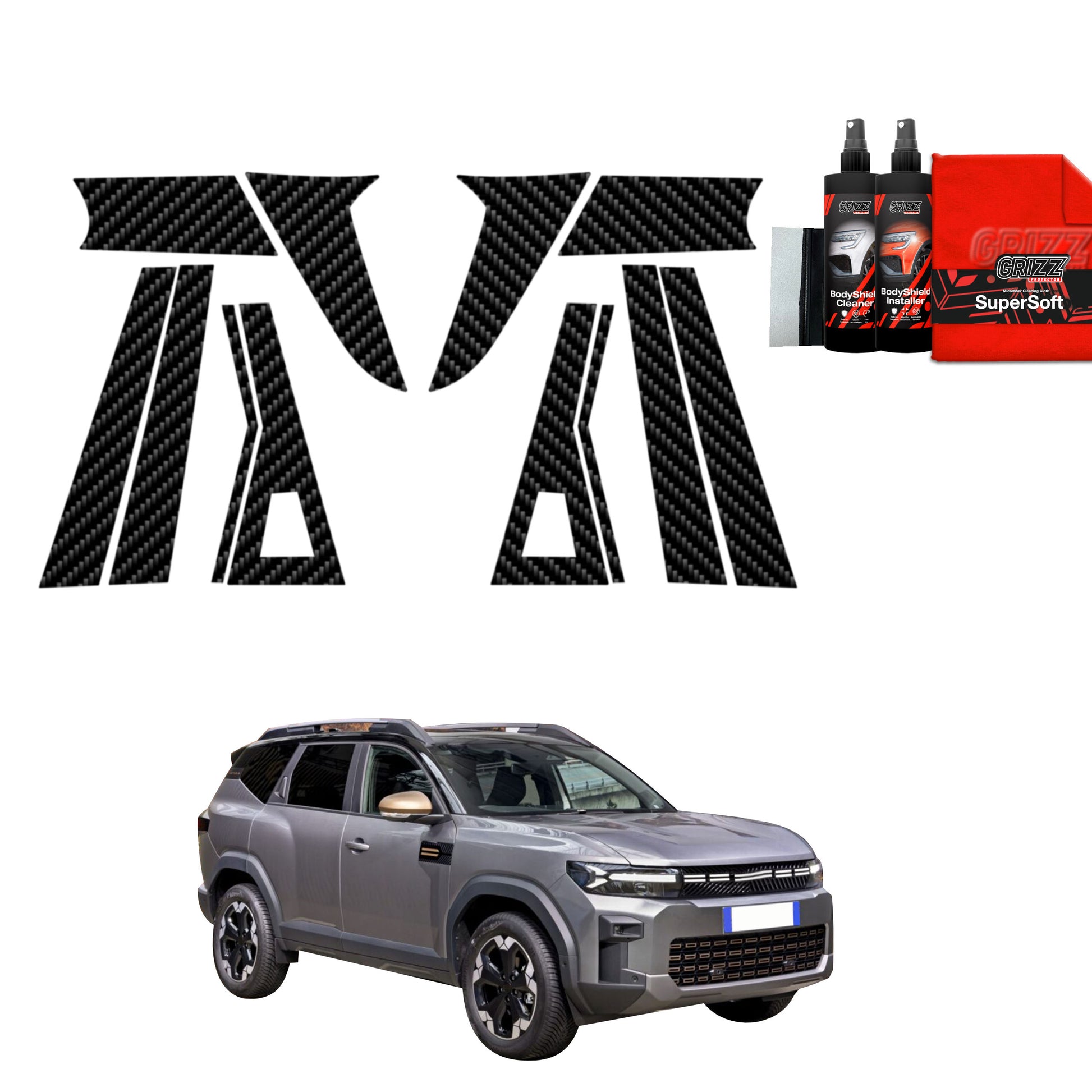 12in1 Carbon film for pillars for Dacia Bigster (2025)
