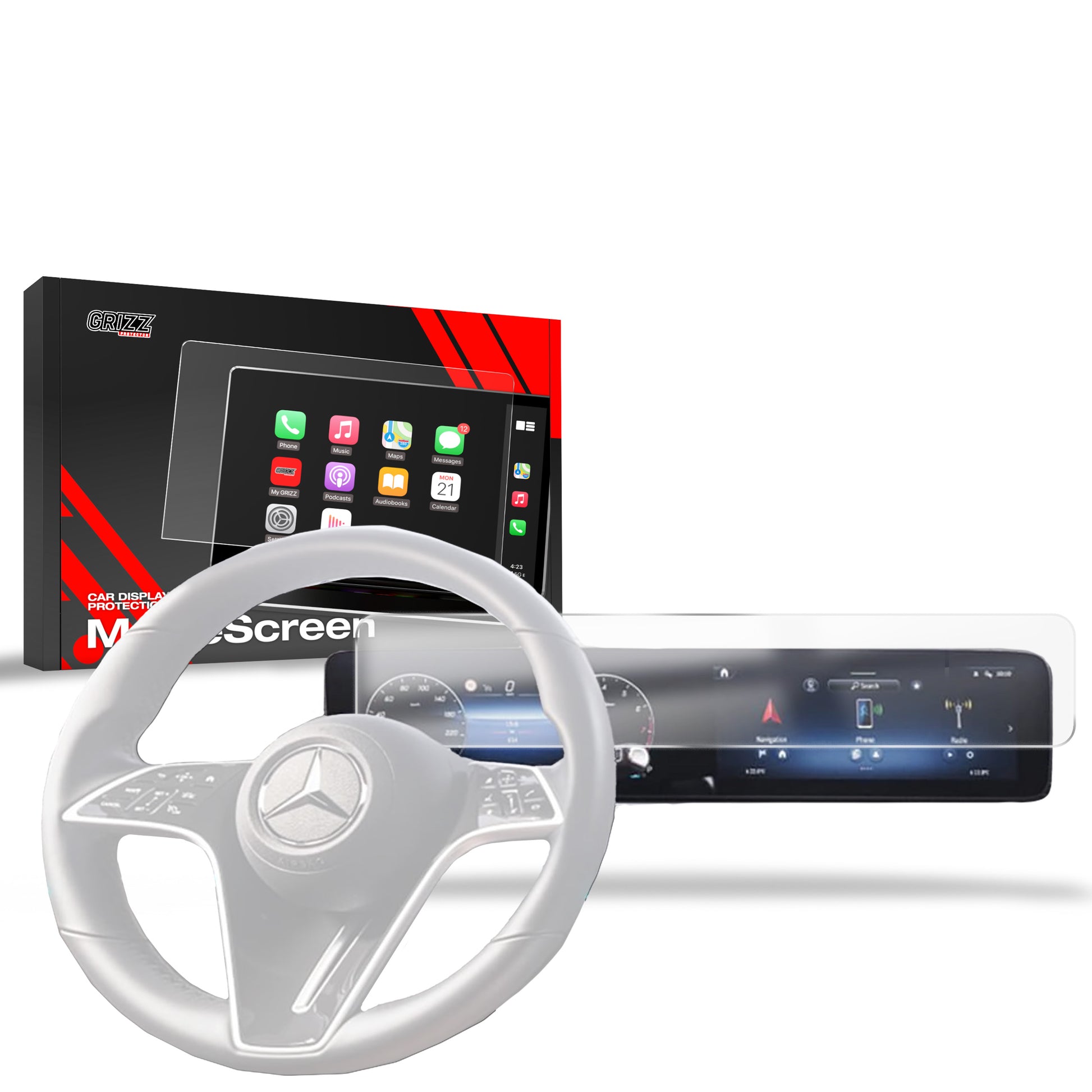 Anti-fingerprint screen protector for Mercedes EQA (2024-2025) Matte Grizz