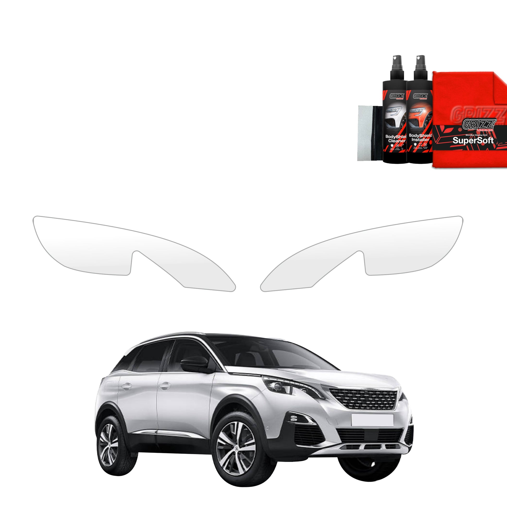 2in1 Protective film for lights for Peugeot 3008 (2016-2024)