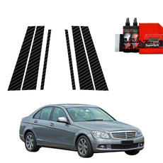 6in1 Anglies pluošto plėvelė statramsčiams Mercedes Benz C Klasa W204 Sedan (2007-2011)