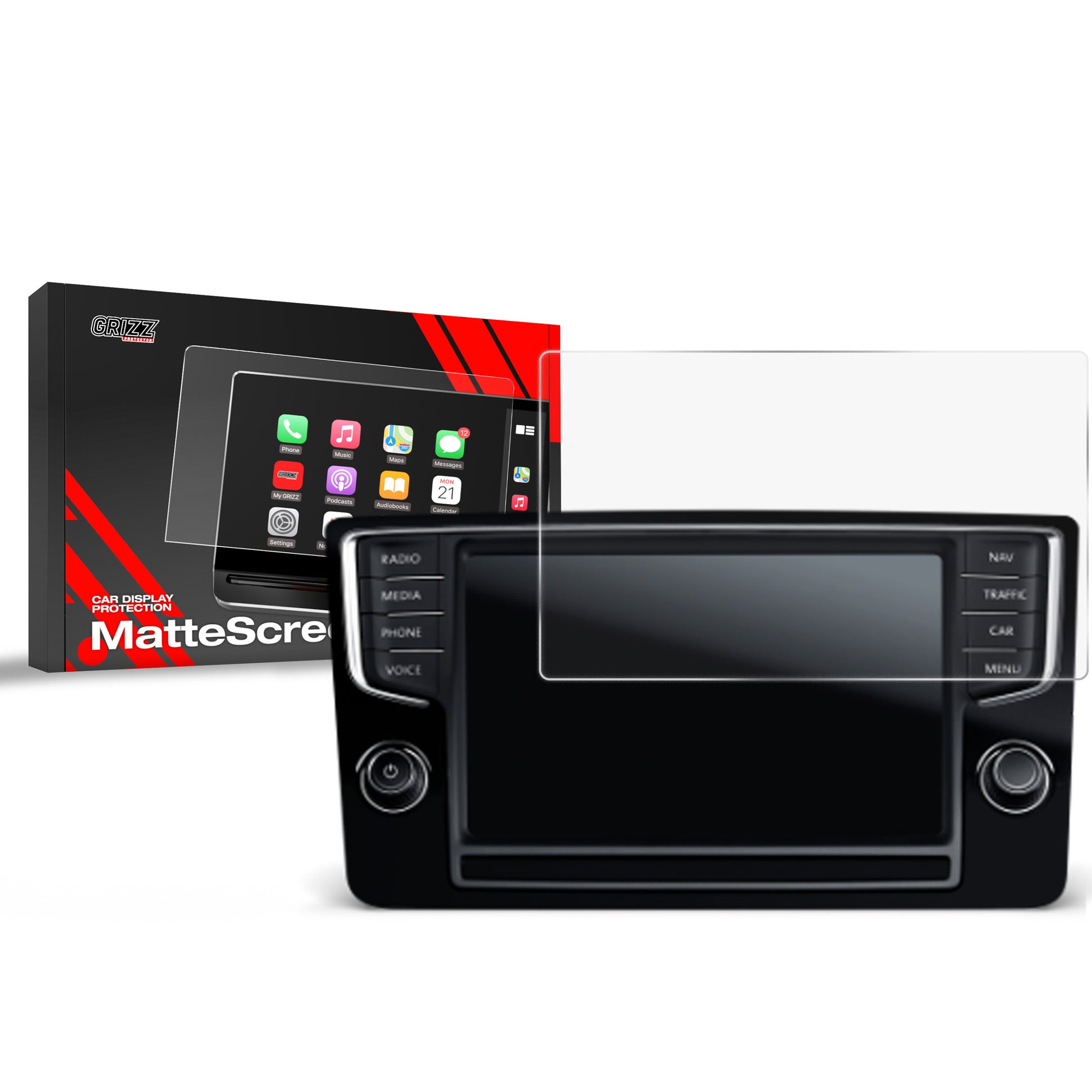 Anti-fingerprint screen protector for Volkswagen VW Golf 6 Discover Pro (2015-2017) Matte Grizz