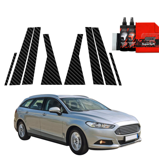 8in1 Carbon Fiber Film for Pillars Ford Mondeo Mk5 Estate (2014-2019)