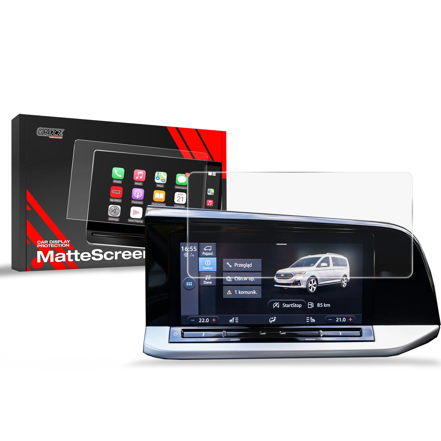 Anti-fingerprint screen film Ford Tourneo Connect 4 10" (2022-2025) Matte Grizz