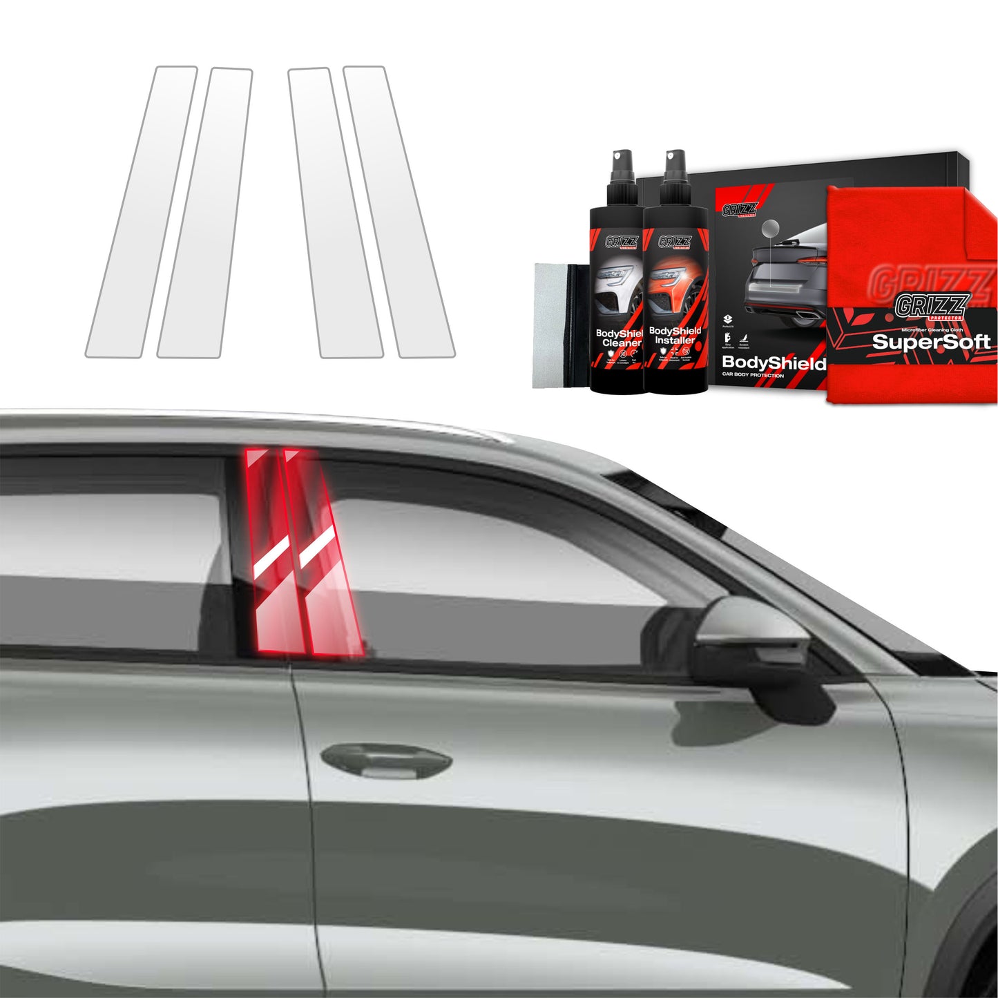 4in1 Protective film for pillars for Skoda Kodiaq 2 (2024-2025)