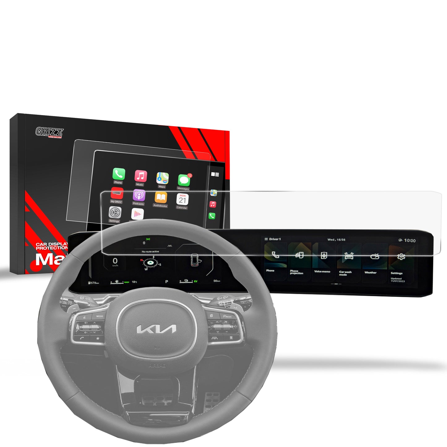 Anti-fingerprint screen film Kia Sorento 4 Prestige (2023-2025) Matte Grizz