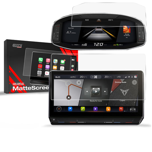 Anti-fingerprint screen protector Cupra Leon 12" (2020-2024) Matte Grizz 2in1