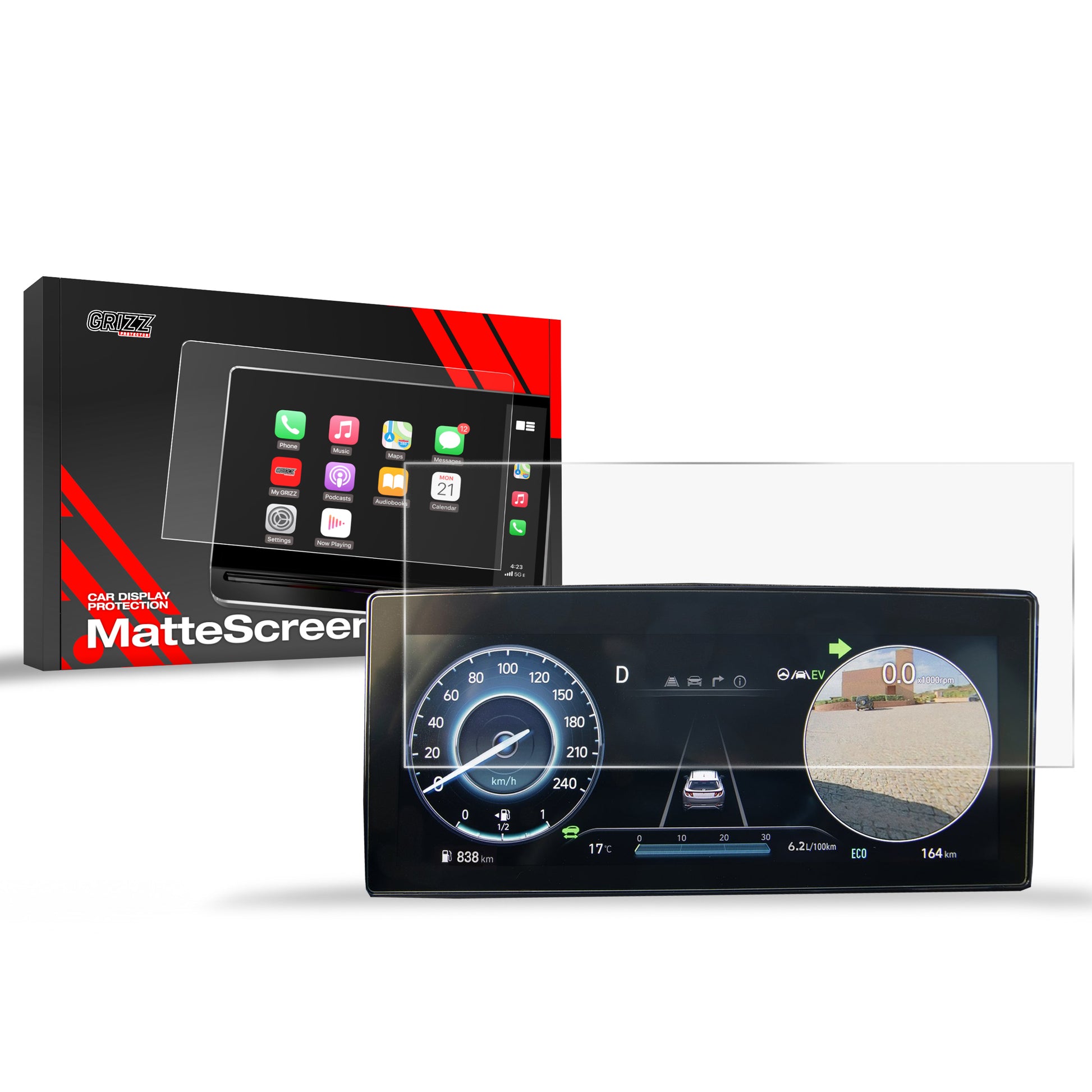 Ekrano plėvelė nuo pirštų atspaudų Hyundai Tucson 10,25" Virtual Cockpit (2020-2024) Matine Grizz