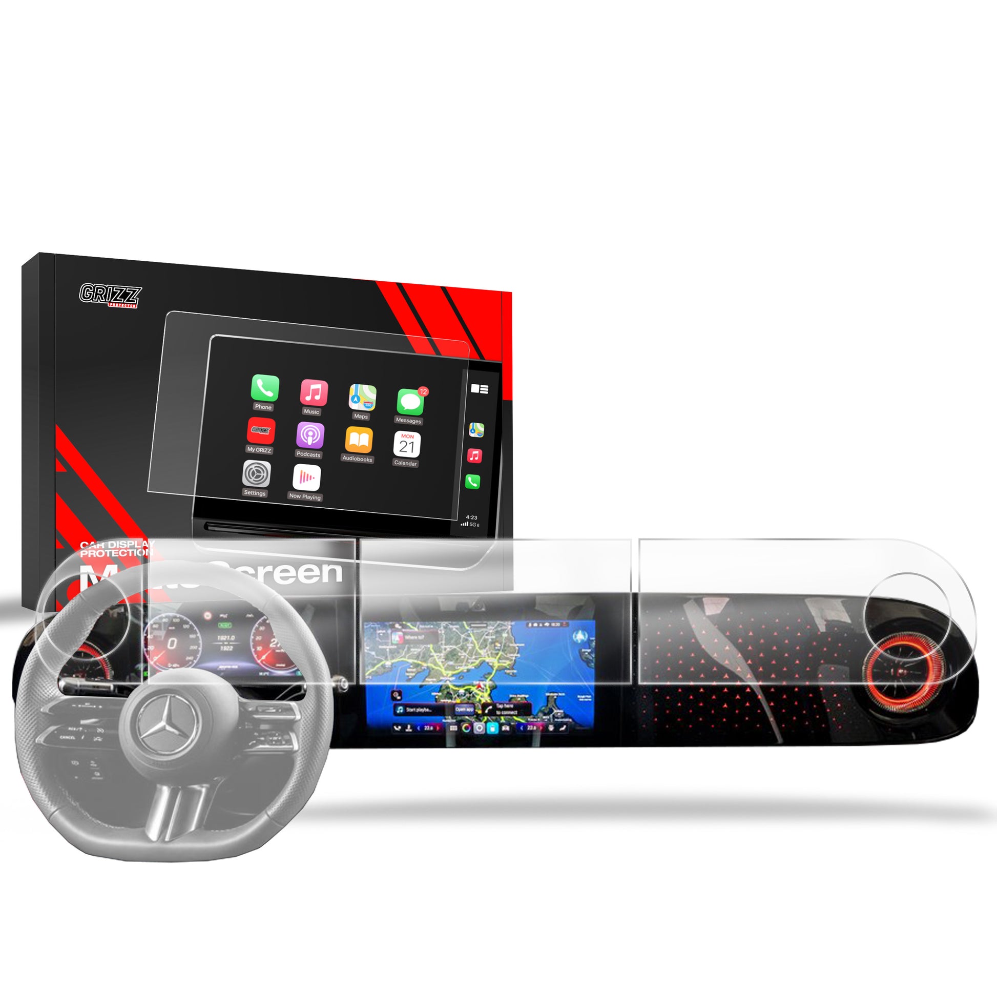 4in1 Anti-fingerprint screen film Mercedes-Benz CLA 14"+10,25" (2025) Matte Grizz 4in1