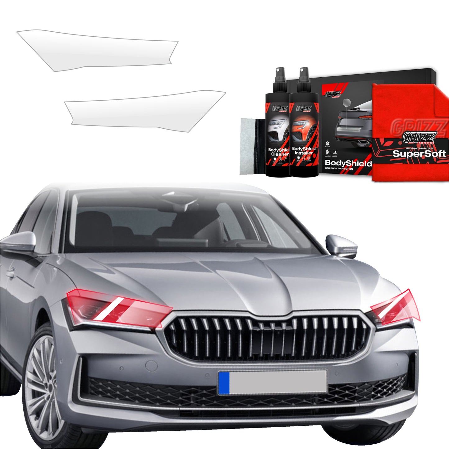 2in1 Protective film for lights for Skoda Superb 4 Liftback (2024-2025)