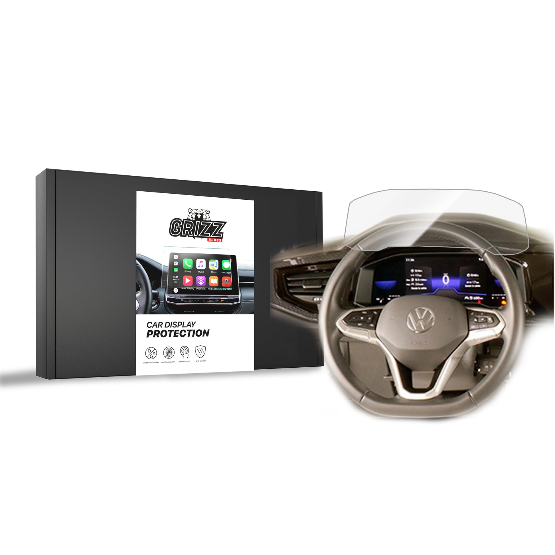 Keraminė ekrano plėvelė Volkswagen VW Polo Digital Cockpit 8" (2023-2025) Grizz