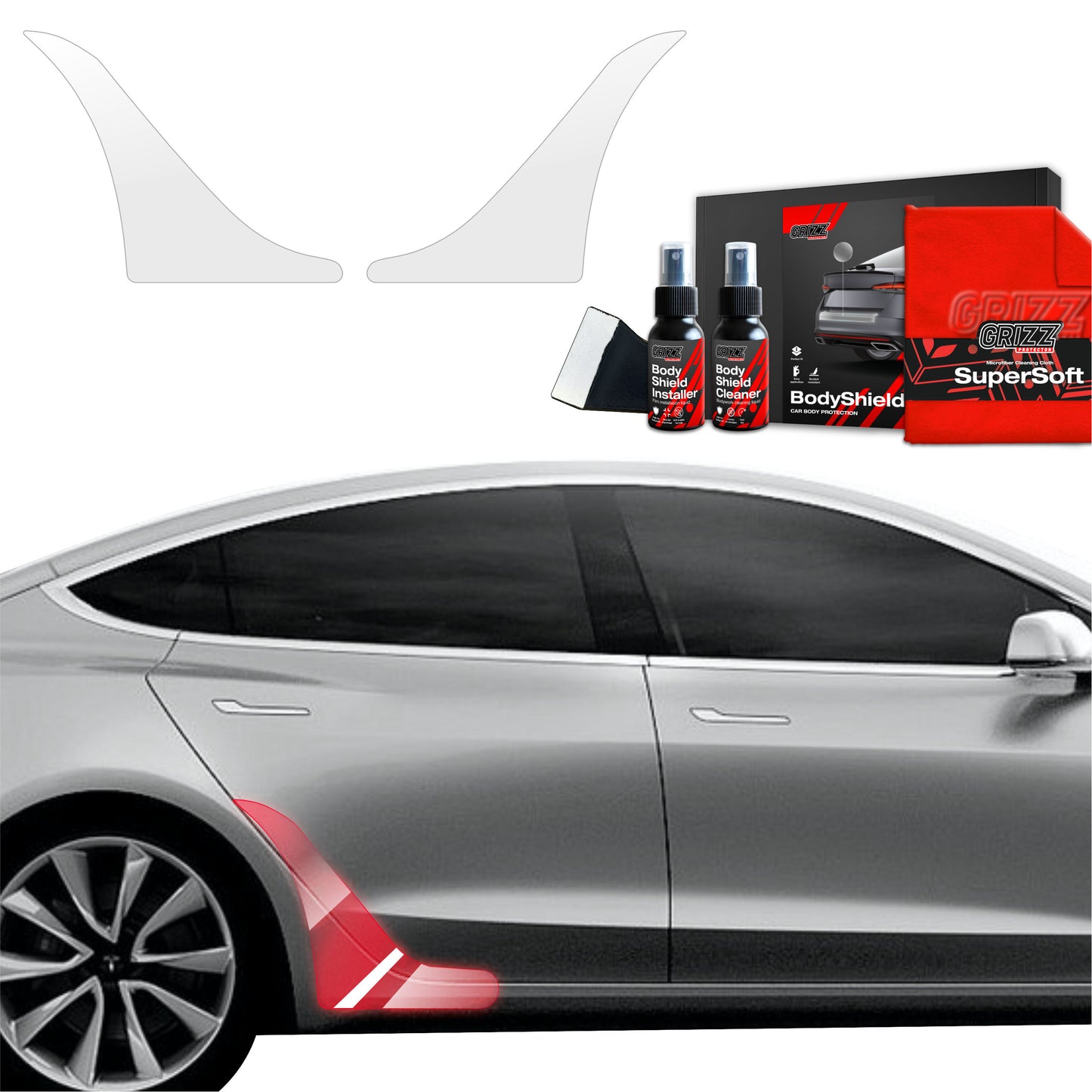 2in1 Protective film for wheel arches for Tesla Model 3 (2017-2020)