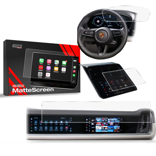 Anti-fingerprint screen film Porsche Panamera 3 12,3" + 10,9‚Äú (2024-2025) Matte Grizz 3in1