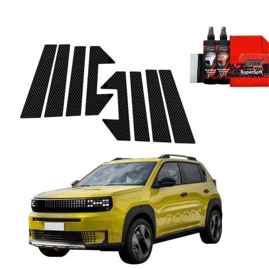 8in1 Carbon film for pillars for Fiat Grande Panda (2025)