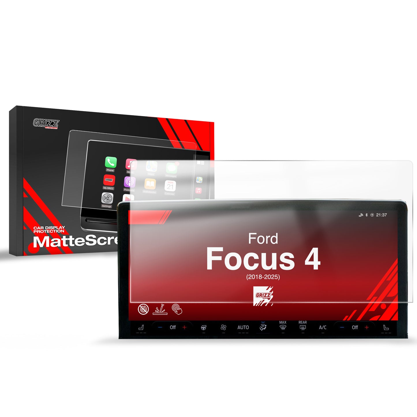 Anti-fingerprint screen film Ford Focus 4 13" (2018-2025) Matte Grizz