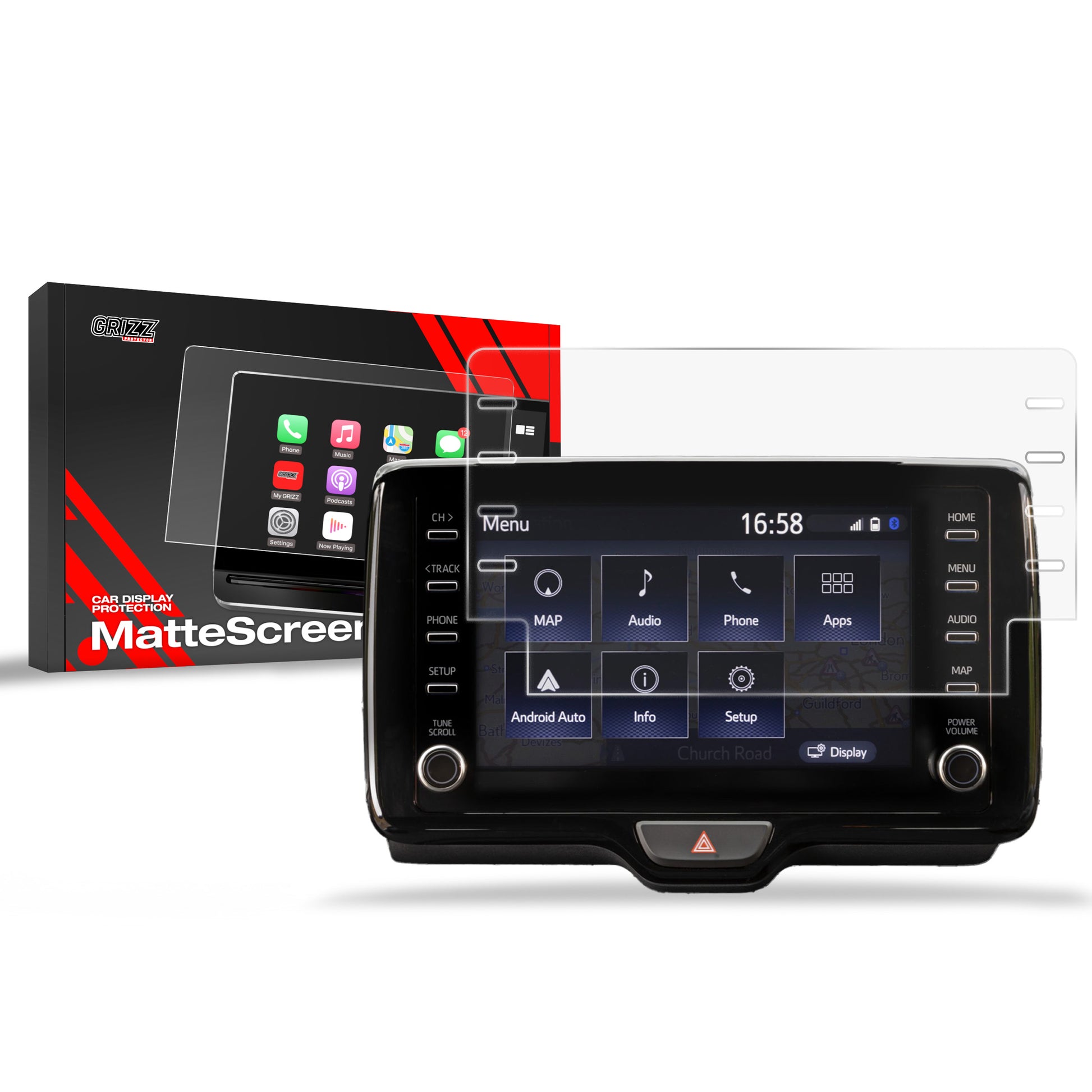 Anti-fingerprint screen protector for Toyota Tacoma 8" (2020-2023) Matte Grizz