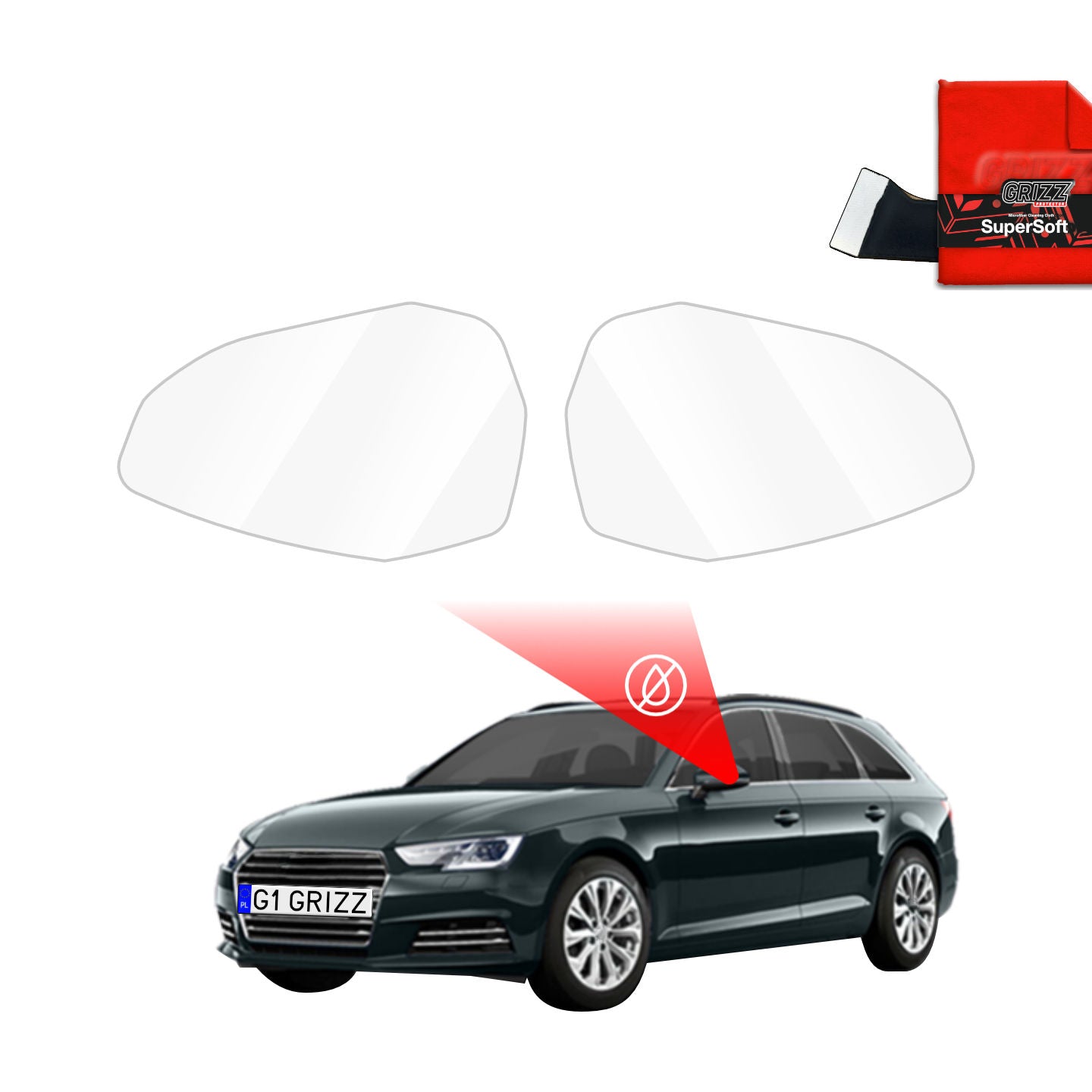 Atspari lietui plėvelė veidrodėliams Audi A4 B9 (2020-2024)