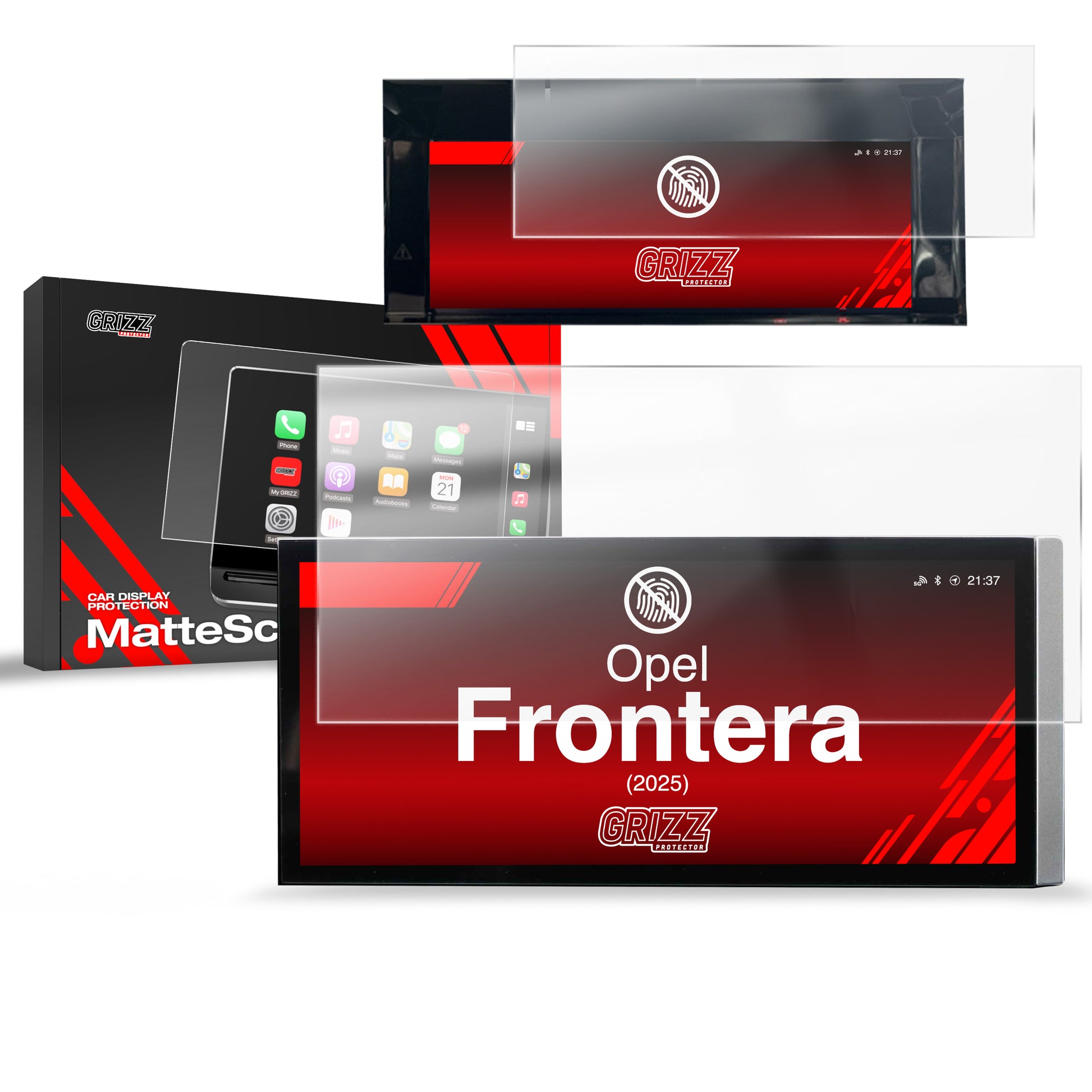 2in1 Anti-fingerprint Screen Protector Opel Frontera (2025) Matte Grizz