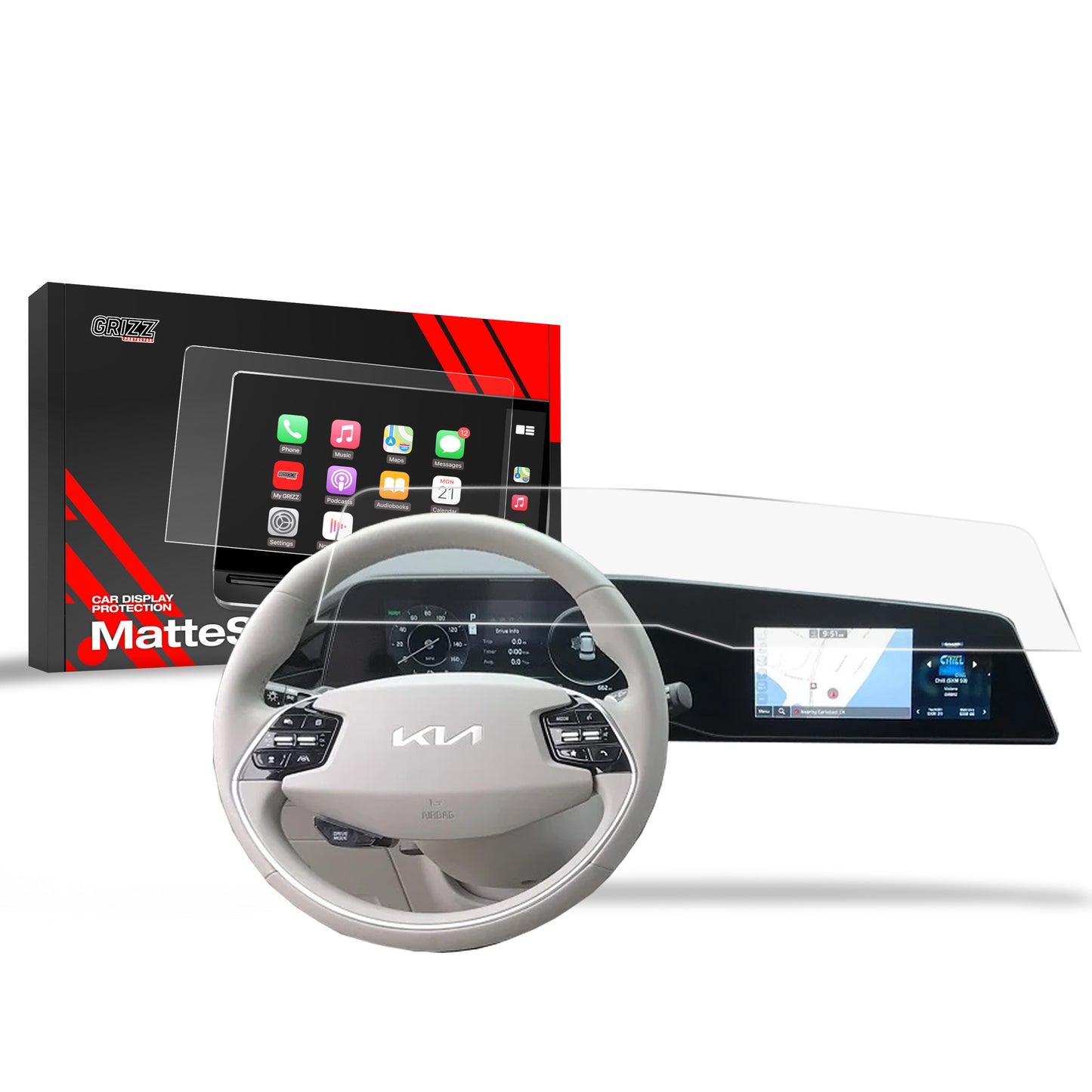 Anti-fingerprint screen film Kia Niro 2 (2022-2025) Matte Grizz
