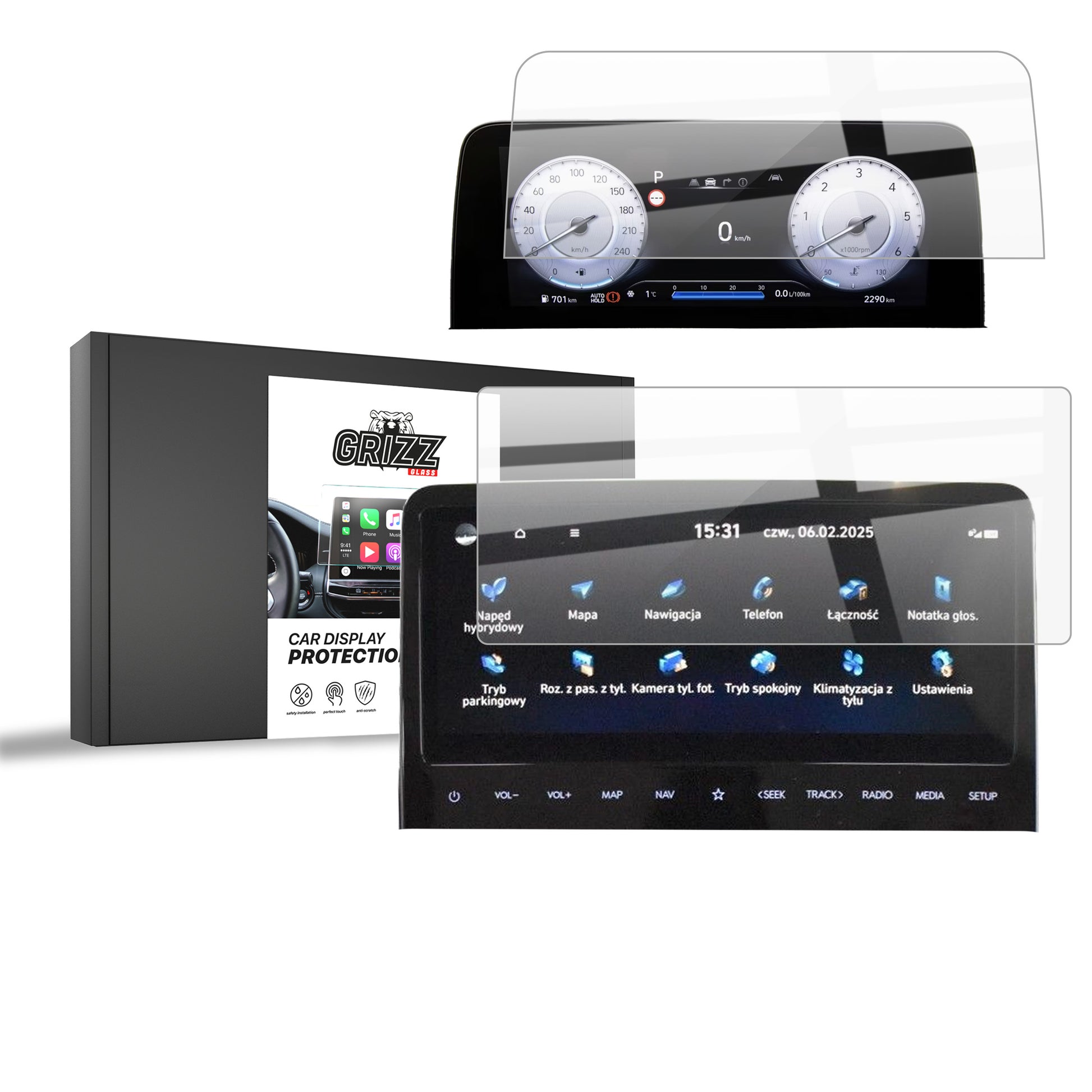 Ceramic screen protector Hyundai Staria 10.25" (2021-2025) Grizz 2in1