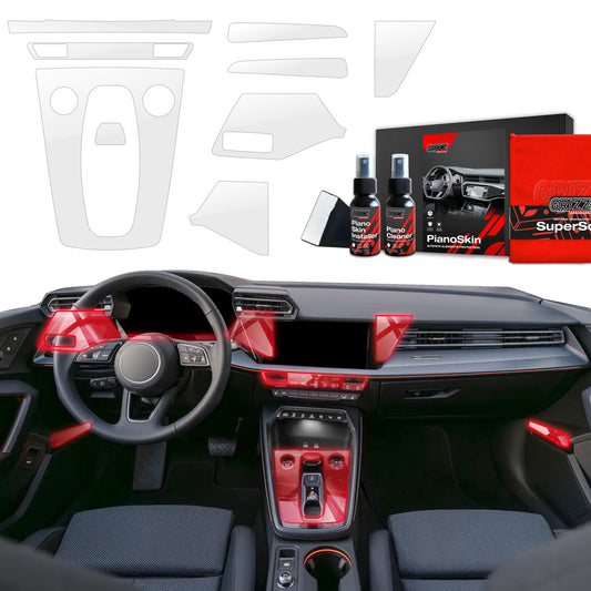 9in1 Grizz protective interior film Audi A3 8Y Facelift (2024-2025) Transparent PianoSkin