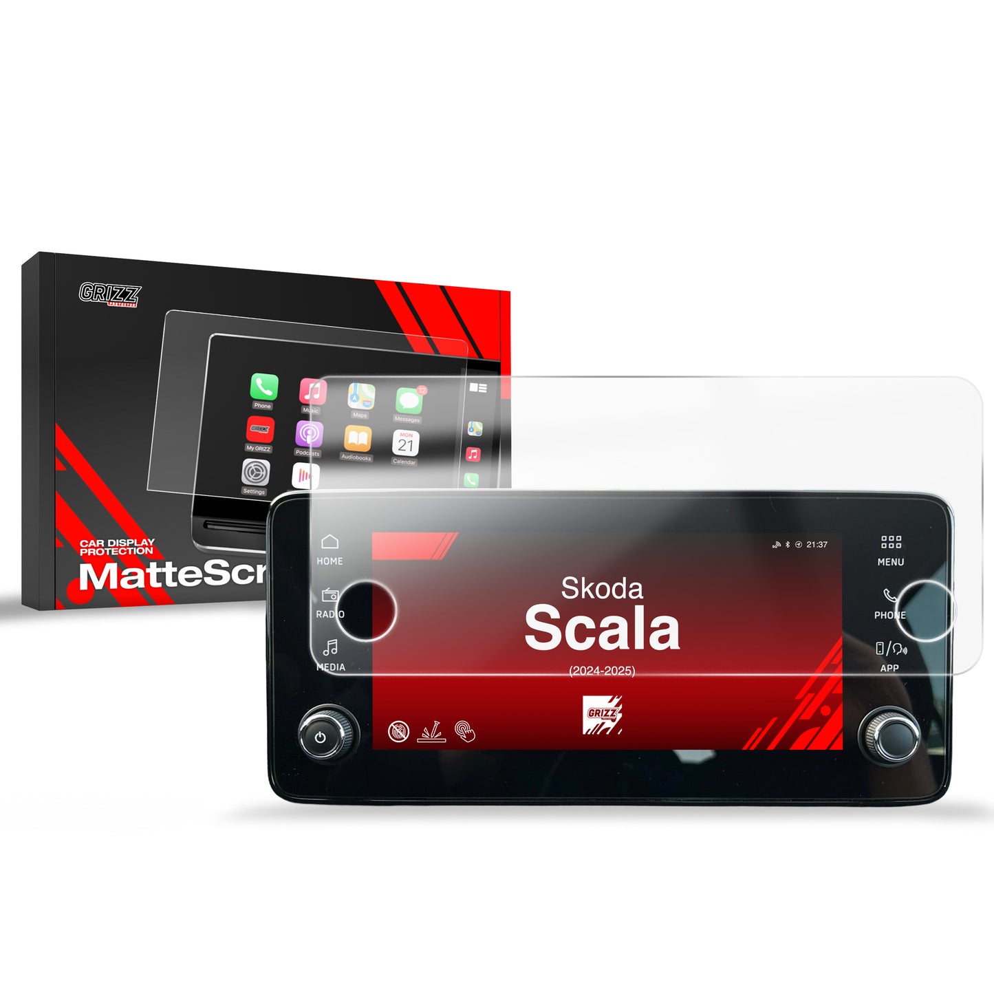 Anti-fingerprint screen film Skoda Scala 8,25" Bolero (2024-2025) Matte Grizz