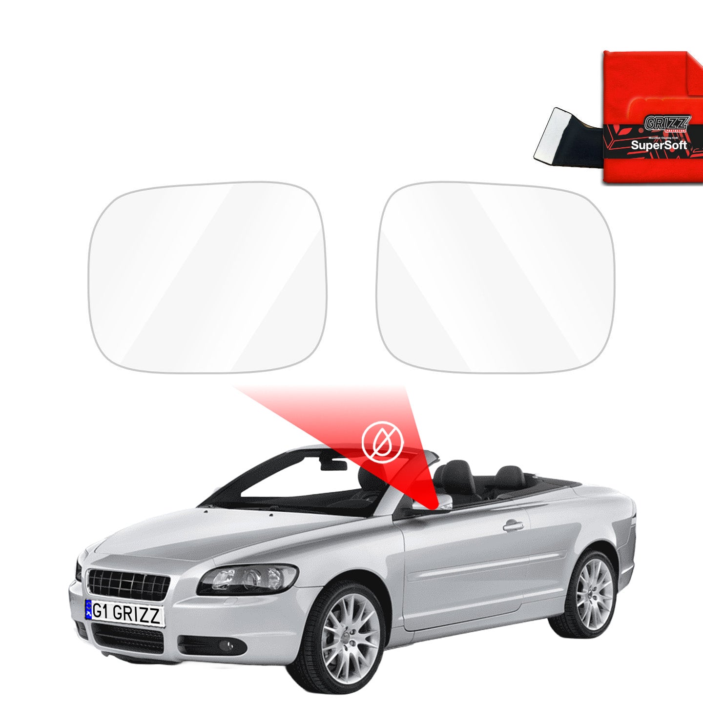 Rainproof film for mirrors for Volvo C70 (2006-2013)