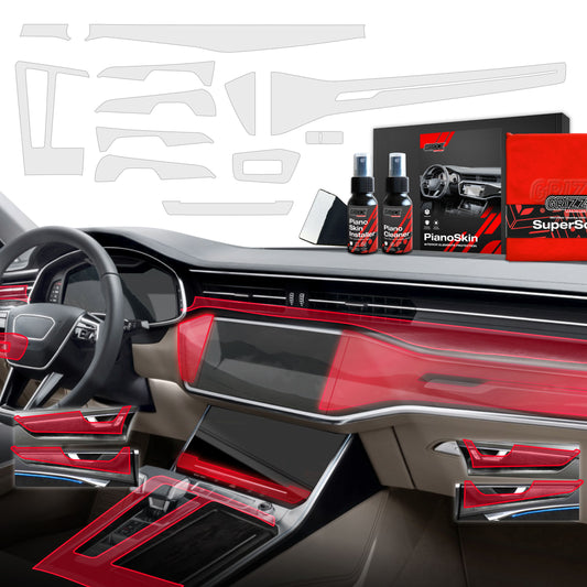 12in1 Grizz protective interior film Audi A7 C8 (2018-2025) Anti-fingerprint PianoSkin