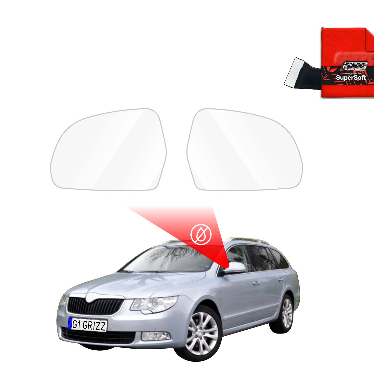 Rainproof mirror film Skoda Superb 2 Kombi (2009-2013)