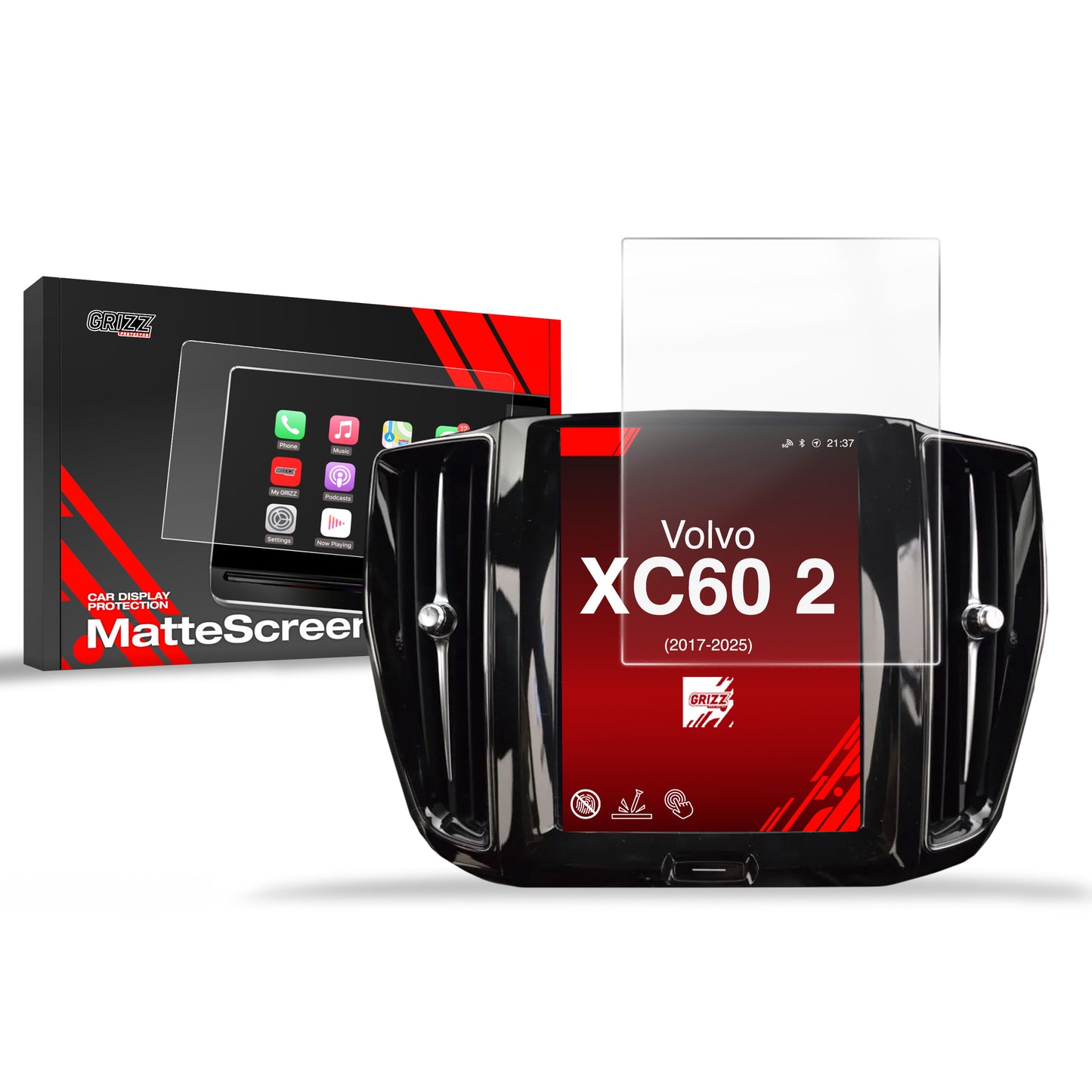 Anti-fingerprint screen film Volvo XC60 2 (2017-2025) Matte Grizz