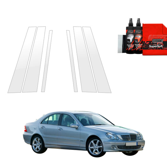 6in1 Protective film for pillars for Mercedes Benz C Class W203 Sedan (2000-2007)