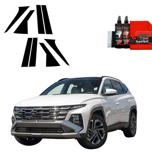 8in1 Juoda plėvelė statramsčiams Hyundai Tucson Facelift (2024-2025)