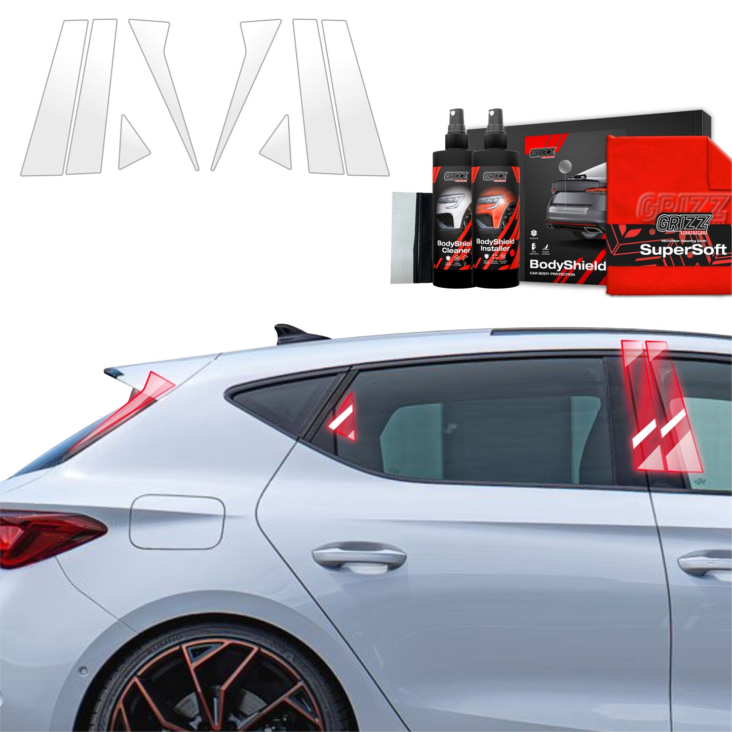 8in1 Protective film for pillars for Cupra Leon Sportstourer (2024-2025)