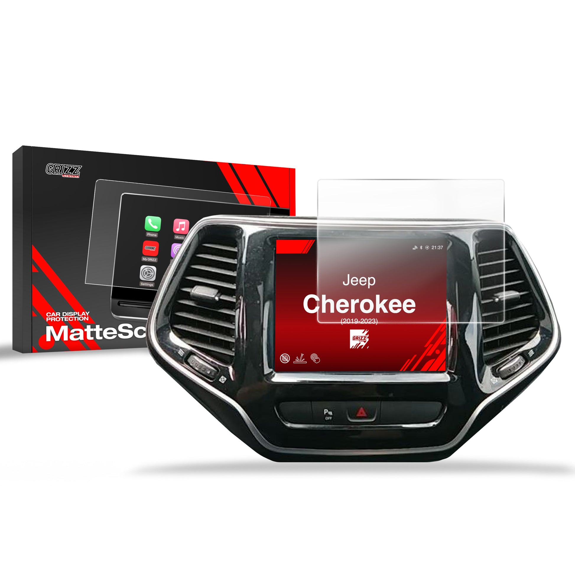 Anti-fingerprint screen protector for Jeep Cherokee (2019-2023) Matte Grizz