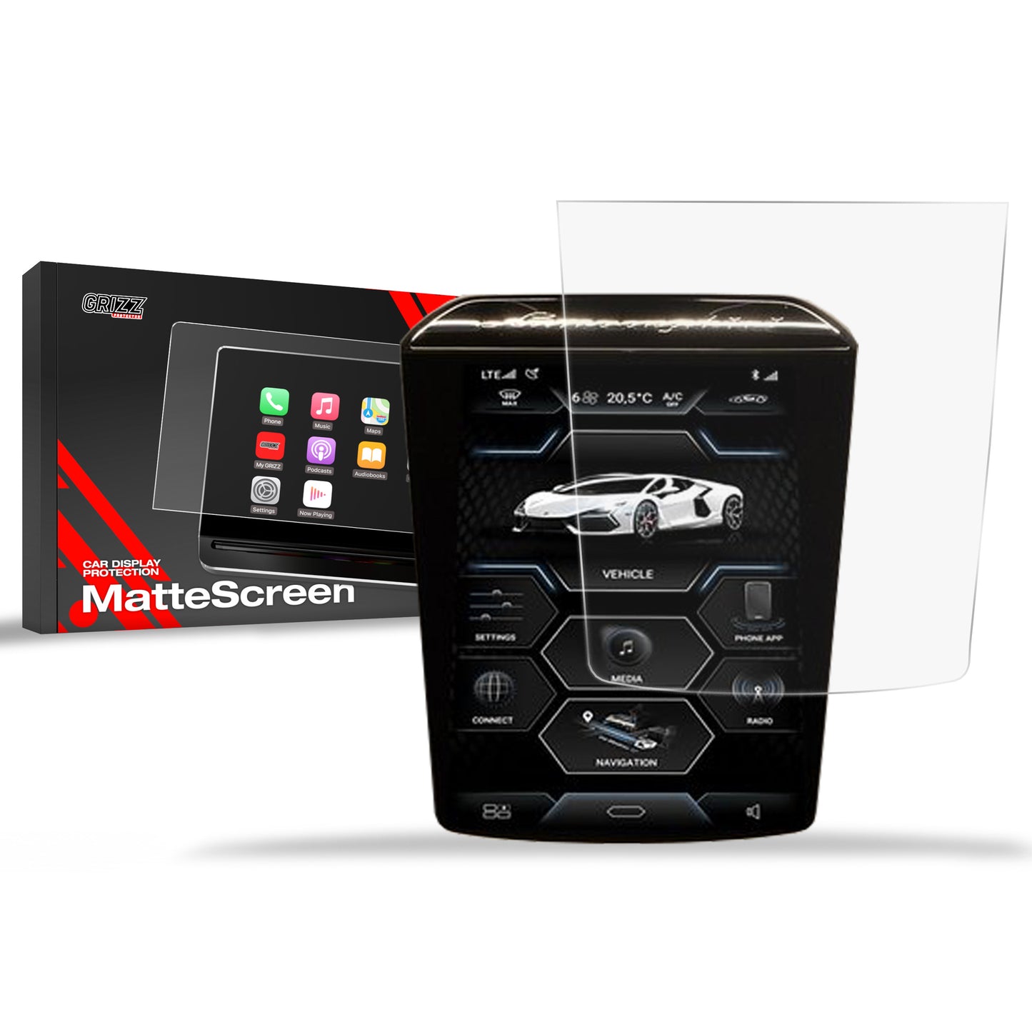 Anti-fingerprint screen film Lamborghini Revuelto (2024-2025) Matte Grizz
