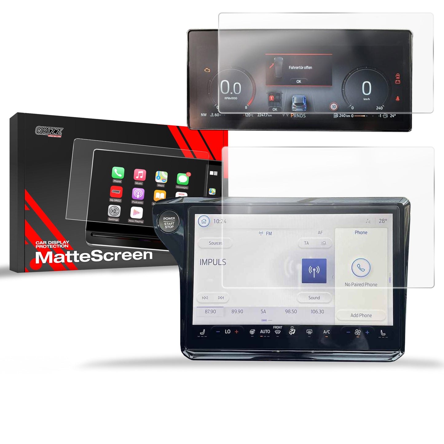 Anti-fingerprint screen film Ford Puma 12" (2024-2025) Matte Grizz 2in1