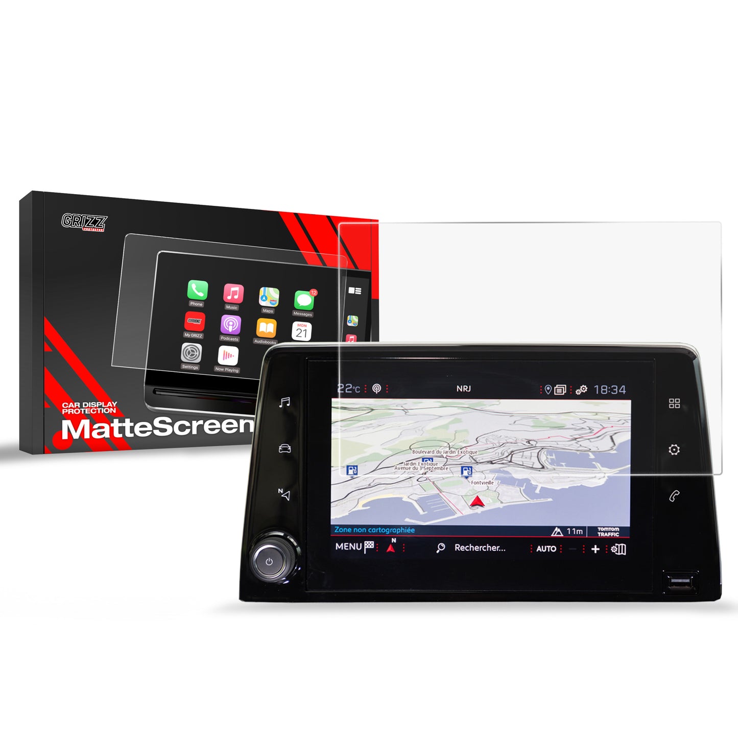 Anti-fingerprint screen film Citroen Berlingo 3 (2018-2024) Matte Grizz