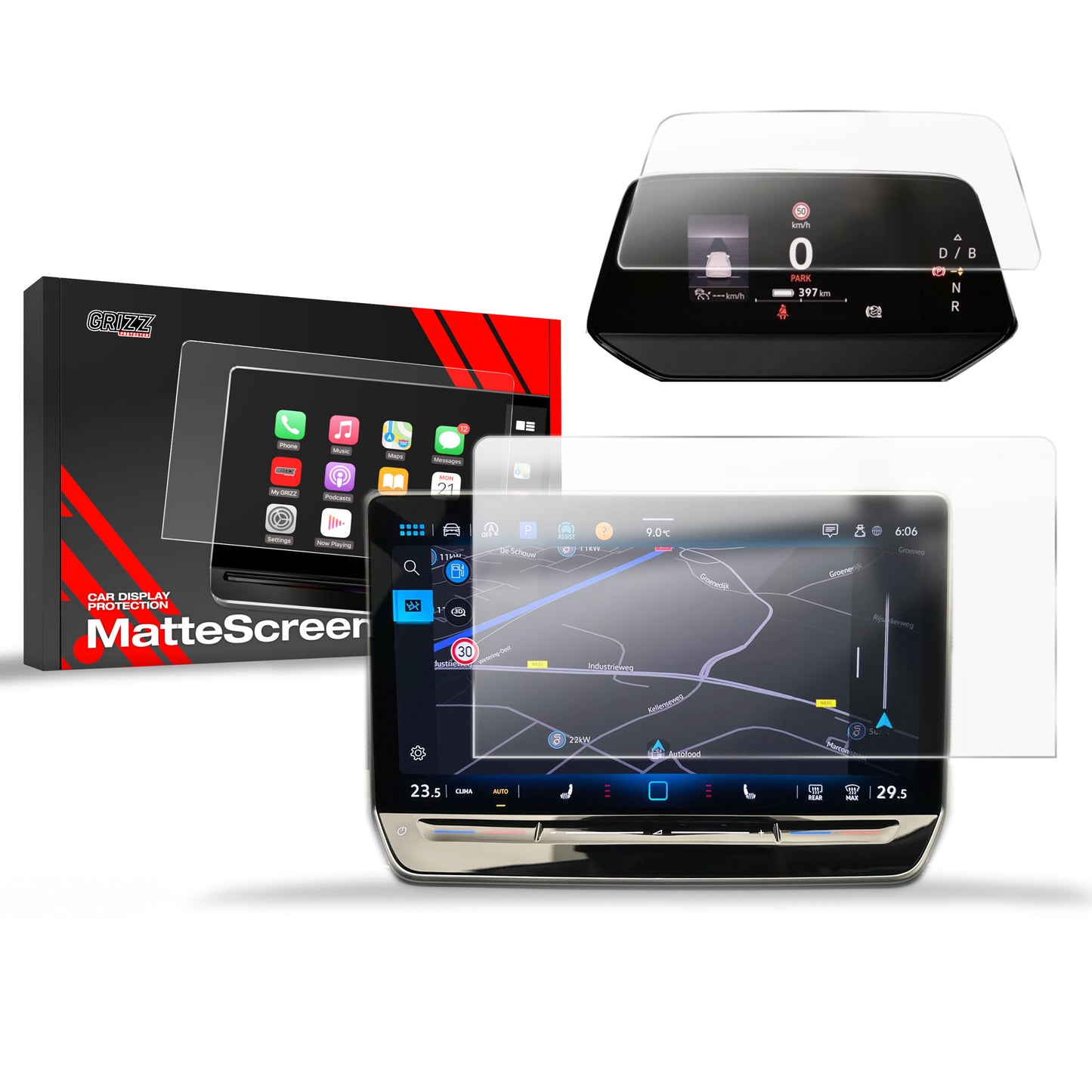 Anti-fingerprint screen film Volkswagen VW ID.4 Pro 12,9" (2024-2025) Matte Grizz 2in1