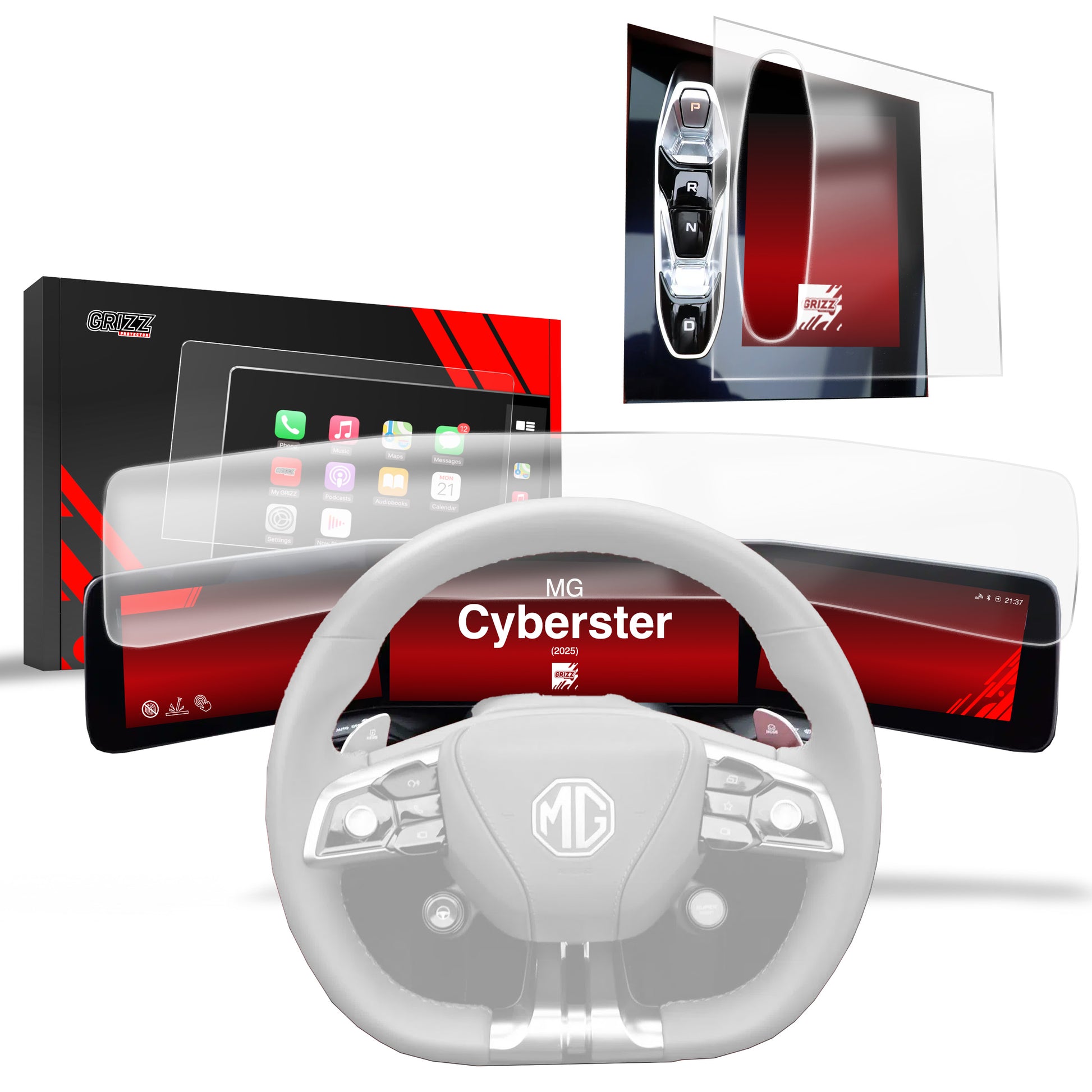 2in1 Anti-fingerprint screen film MG Cyberster (2025) Matte Grizz