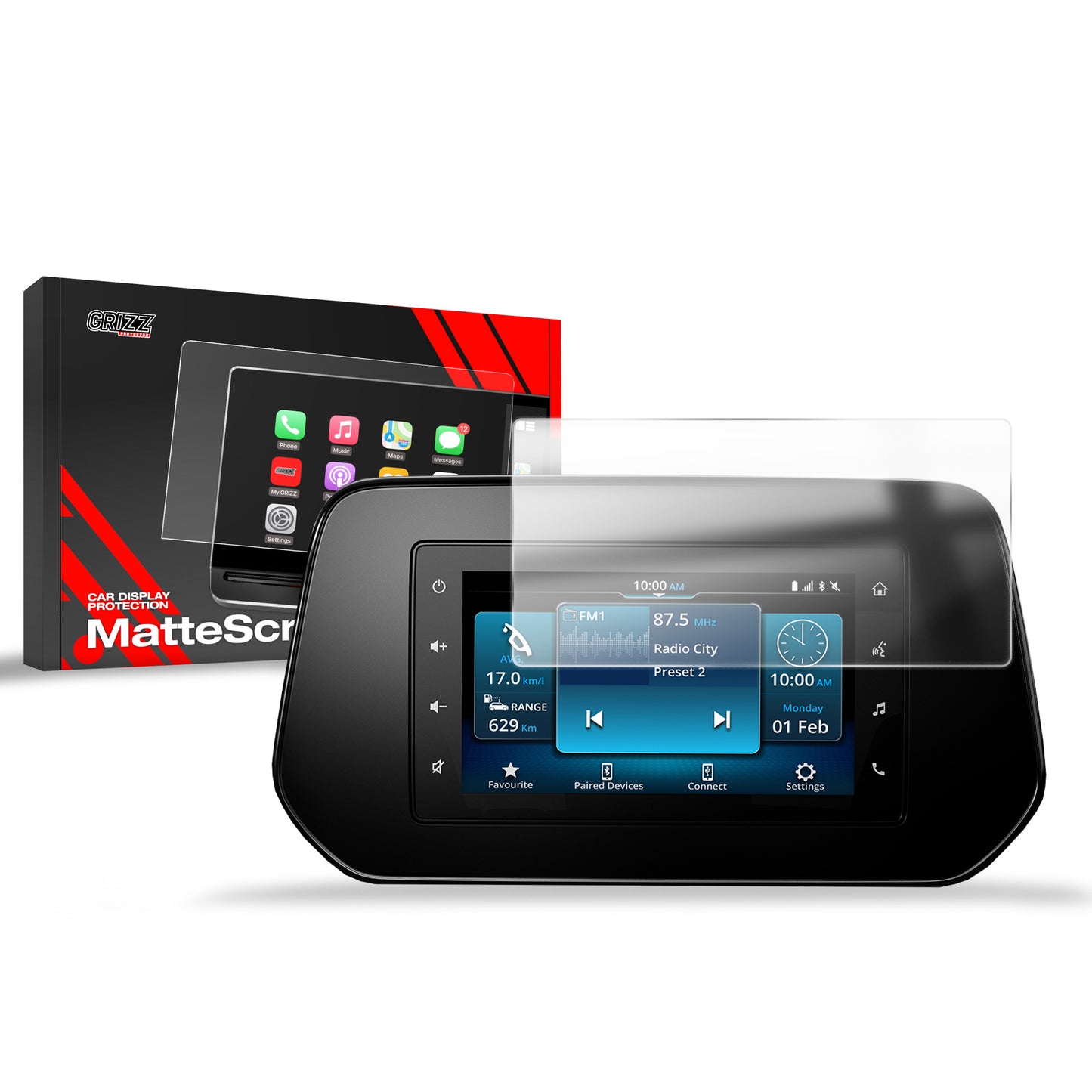 Anti-fingerprint screen film Suzuki S-Cross 7" (2022-2025) Matte Grizz