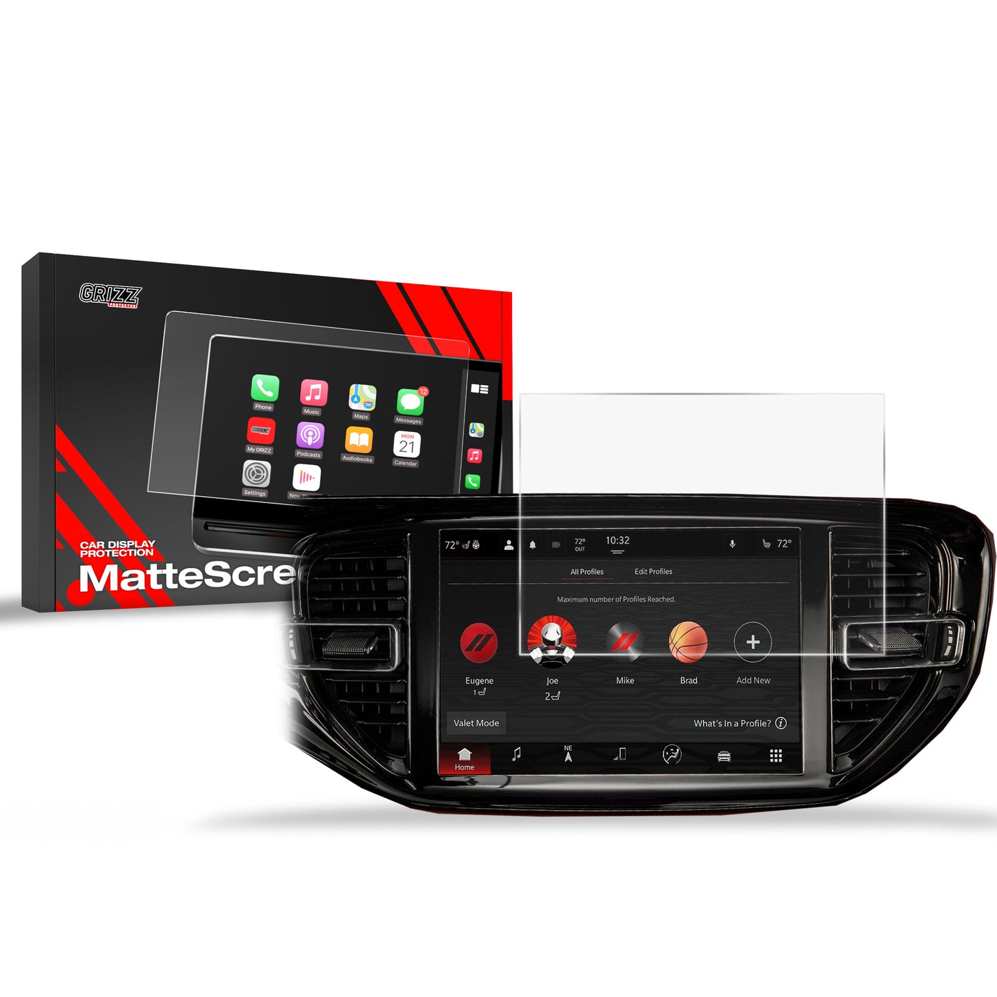 Anti-fingerprint screen film Dodge Durango 10" (2020-2025) Matte Grizz