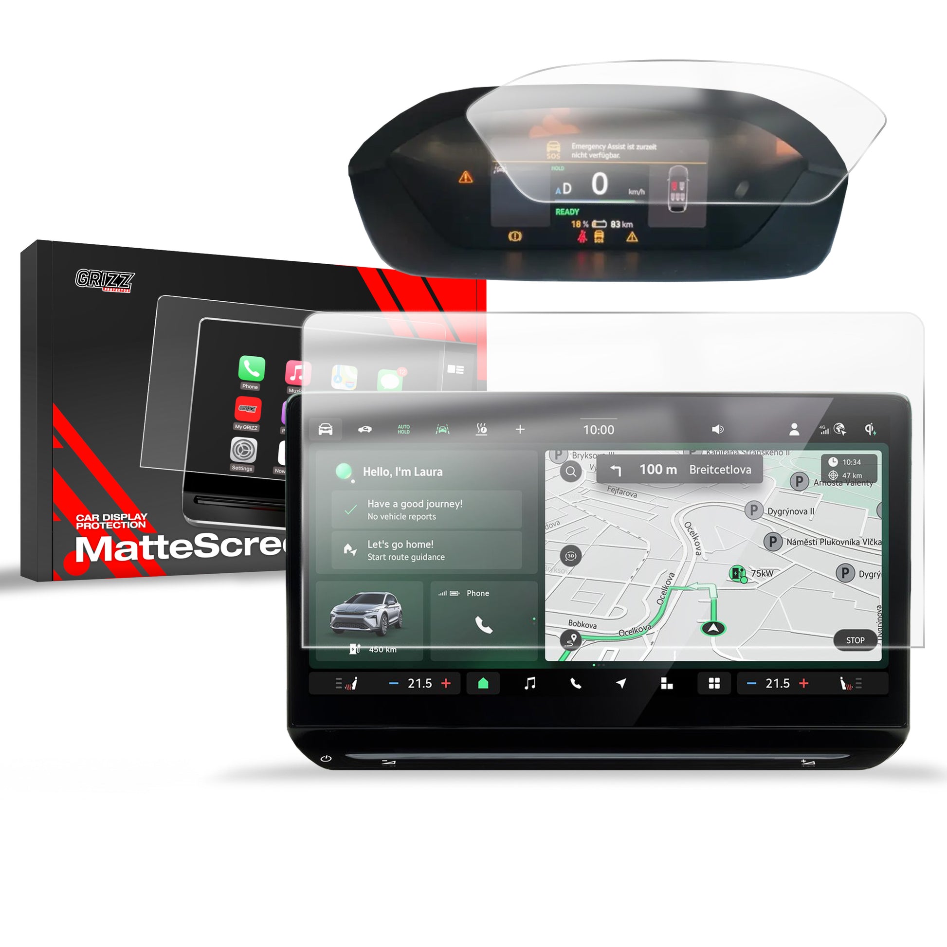 Anti-fingerprint screen protector for Skoda Elroq 13" (2025) Matte Grizz 2in1