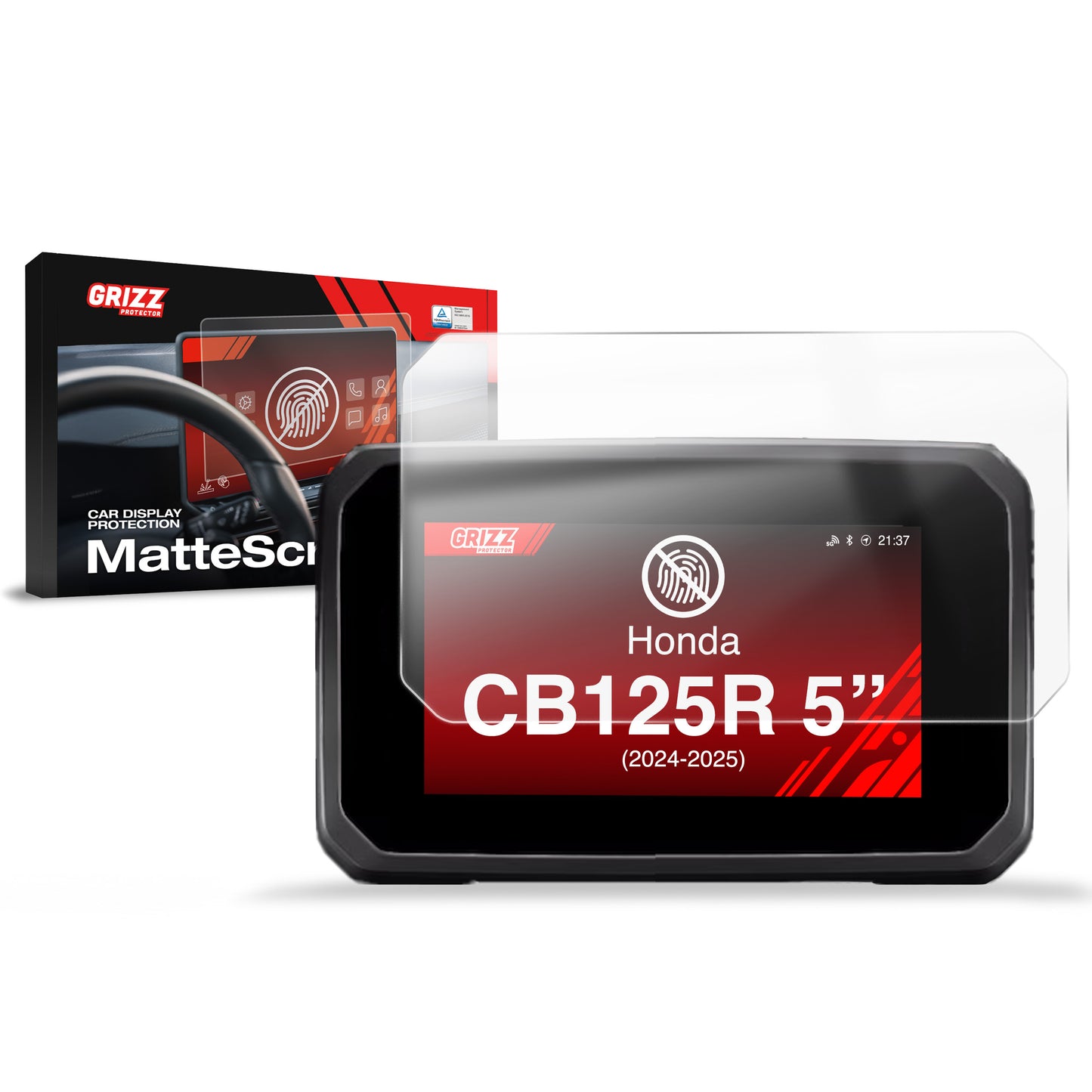 Anti-fingerprint screen film Honda CB125R 5" (2024-2025) Matte Grizz