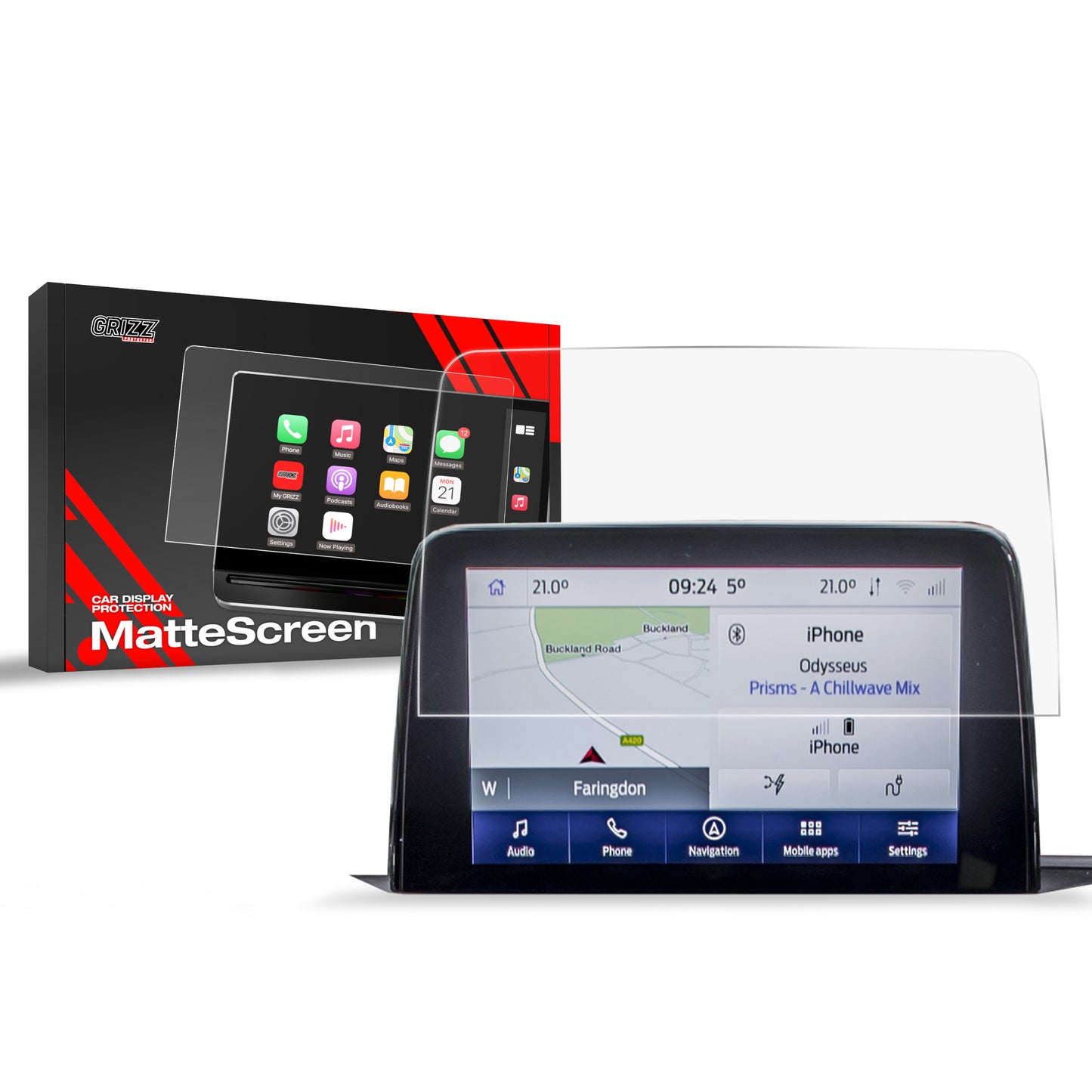 Anti-fingerprint screen film Ford Focus 4 8" (2018-2025) Matte Grizz