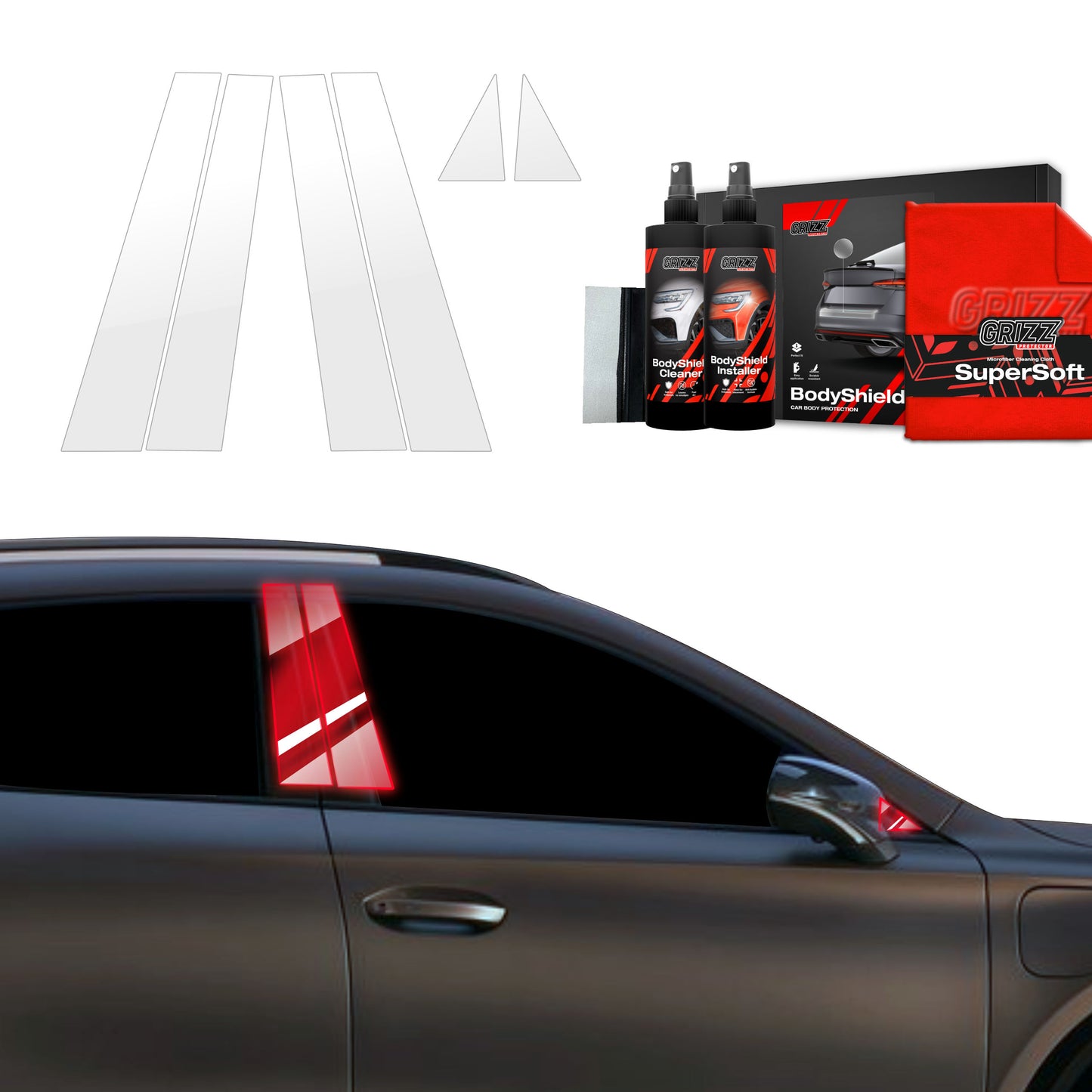 6in1 Protective film for pillars for Cupra Formentor Facelift (2024-2025)