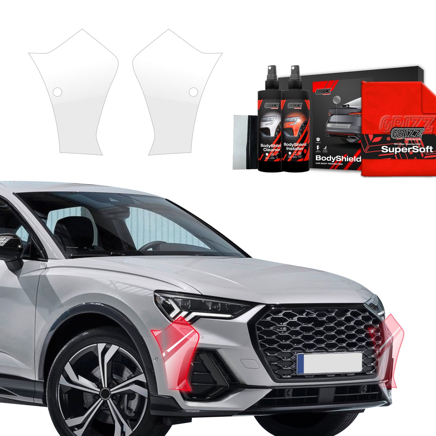 2in1 Protective film for the side of the bumper for  Audi Q3 Sportback (2018-2024)