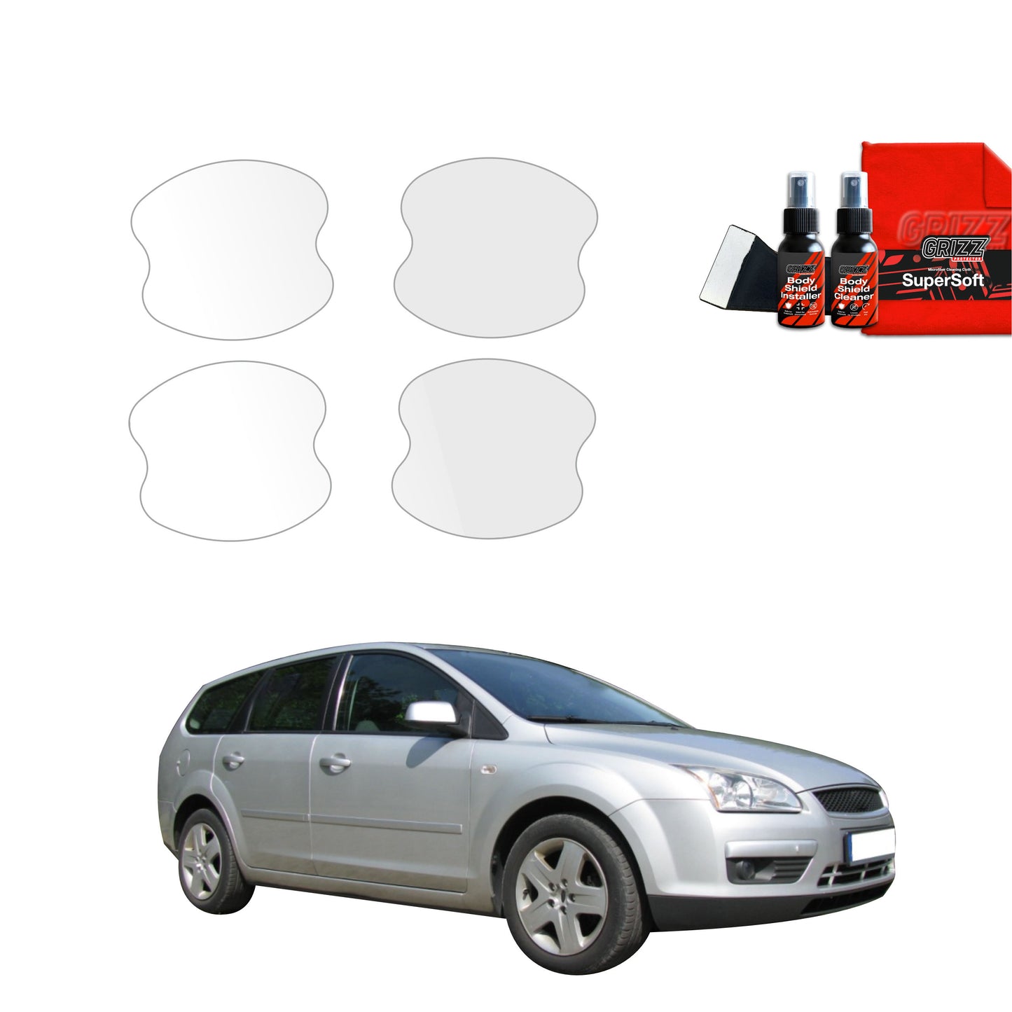 4in1 Protective film under door handles for Ford Focus Mk2 Kombi (2004-2007)