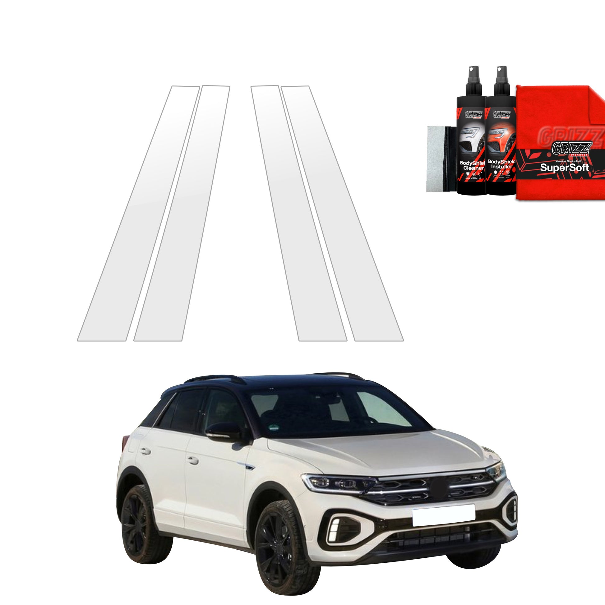 4in1 Apsauginė plėvelė statramsčiams Volkswagen T-Roc (2021-2025)